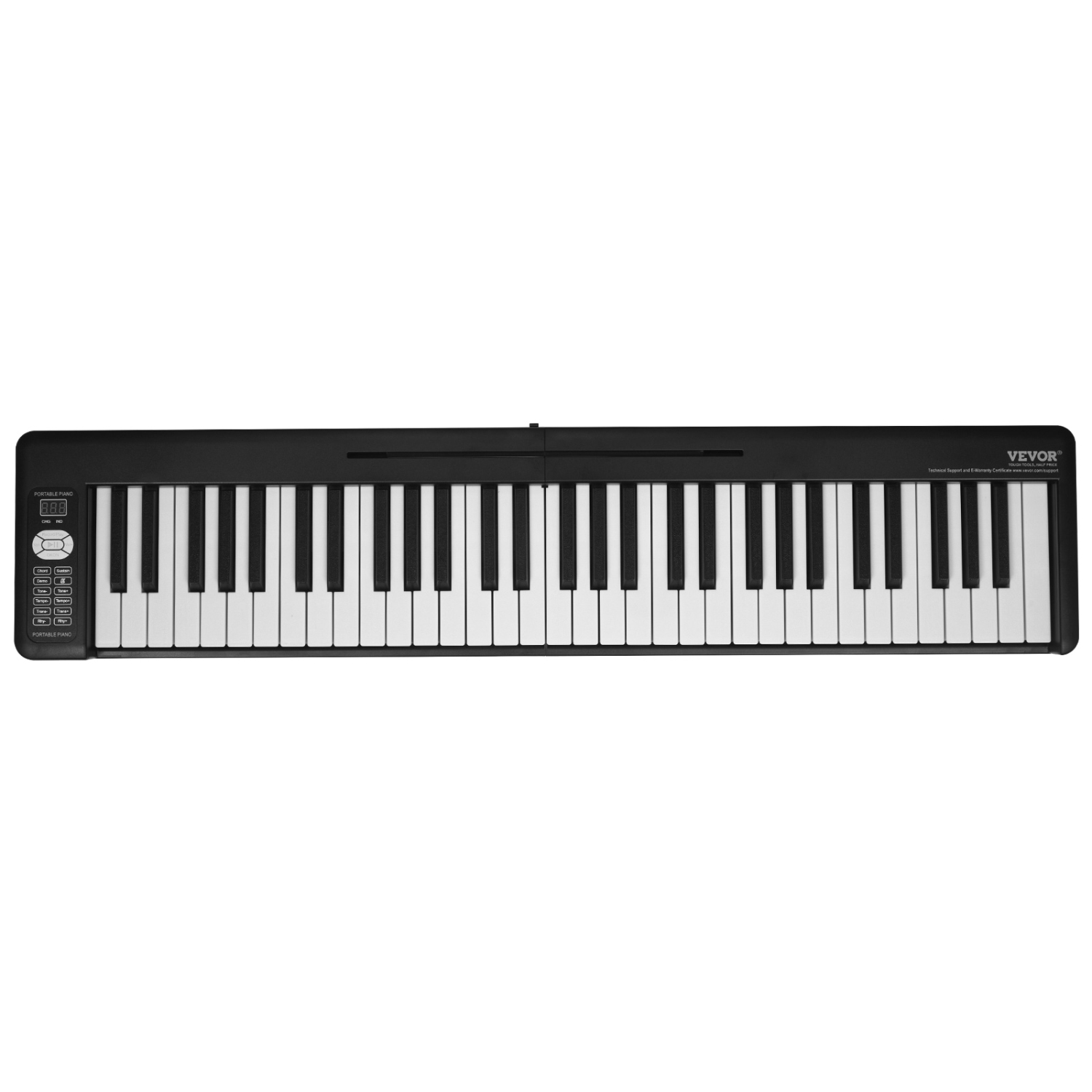 Piano pliable VEVOR à 61 touches, Bluetooth et MIDI, piano électronique portatif pliable numérique avec pédale forte, étui pour touches sensibles,