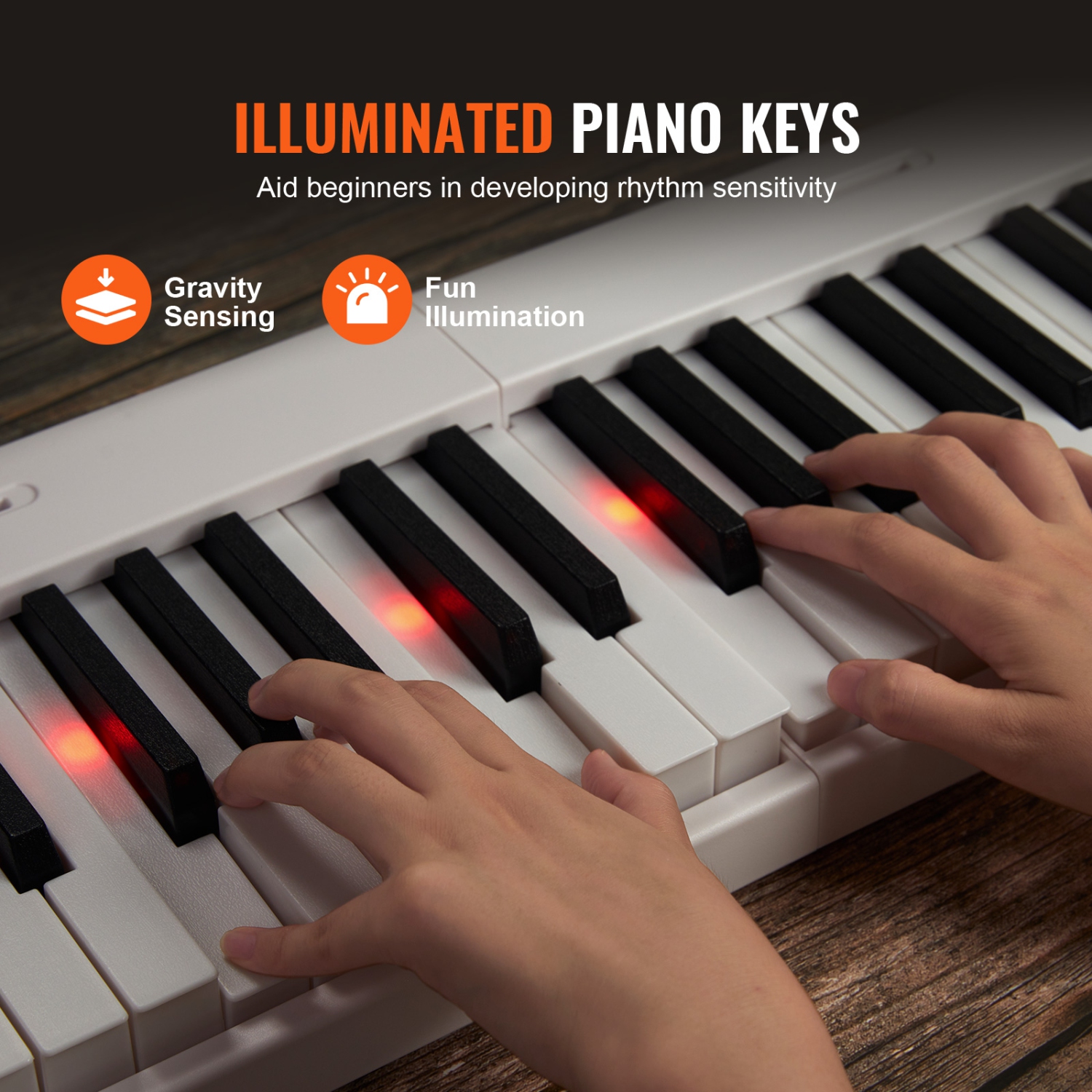 VEVOR 88 Key Folding Keyboard Piano, Bluetooth & MIDI, Portable Electronic Digital Foldable Piano with Sustain Pedal Bag Touch Sensitive Keys