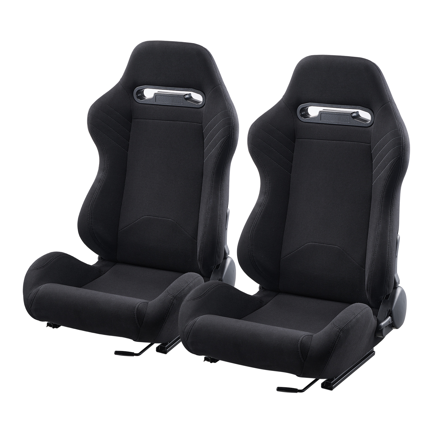 VEVOR 2 Set Racing Seat, Adjustable Racing Cockpit with Wide Angle Reclining & High-Resilience Foam, Comfortable Racing Chair with Polyester Fabric &