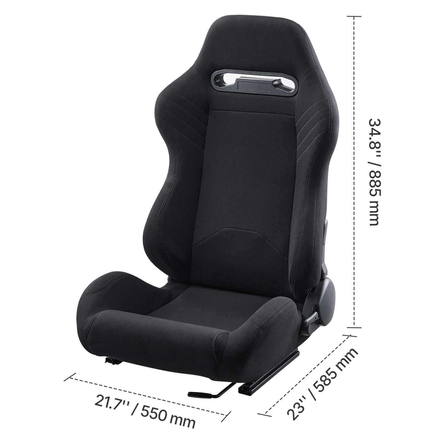 VEVOR 2 Set Racing Seat, Adjustable Racing Cockpit with Wide Angle Reclining & High-Resilience Foam, Comfortable Racing Chair with Polyester Fabric &