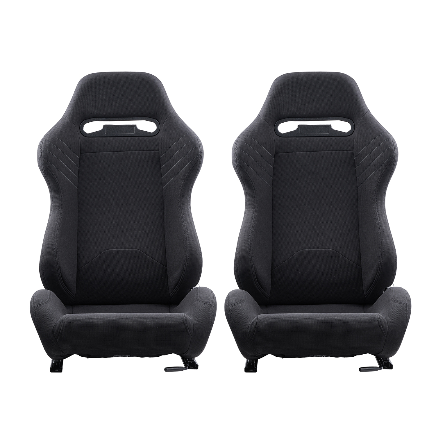 VEVOR 2 Set Racing Seat, Adjustable Racing Cockpit with Wide Angle Reclining & High-Resilience Foam, Comfortable Racing Chair with Polyester Fabric &