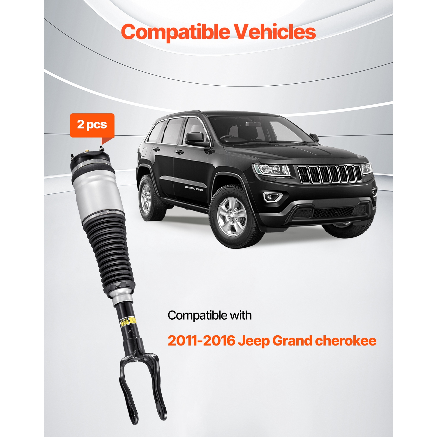 VEVOR 2 PCS Front Air Suspension Struts Shock Absorbers, Compatible With Jeep Grand Cherokee 2011-2016, Replacement for Front Left 68029903AC