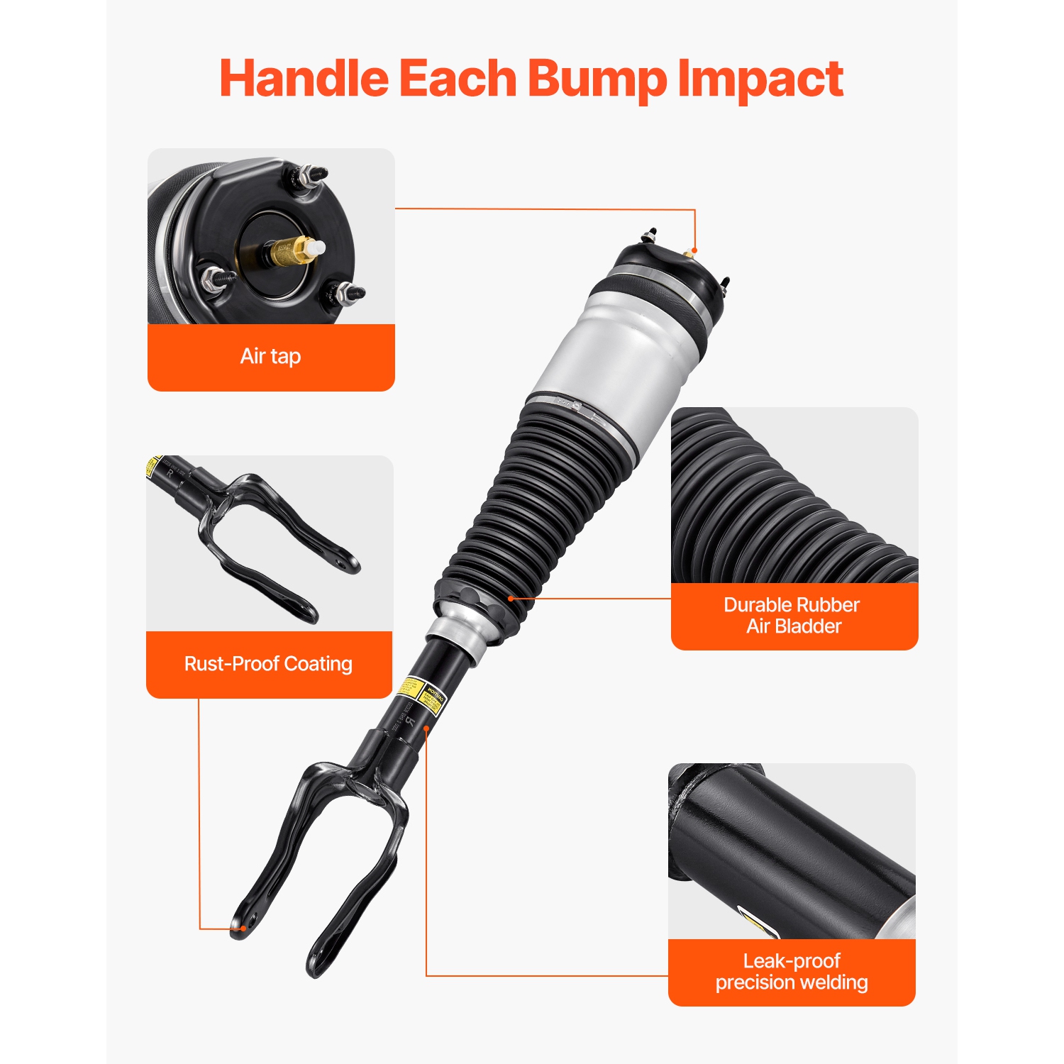 VEVOR 2 PCS Front Air Suspension Struts Shock Absorbers, Compatible With Jeep Grand Cherokee 2011-2016, Replacement for Front Left 68029903AC