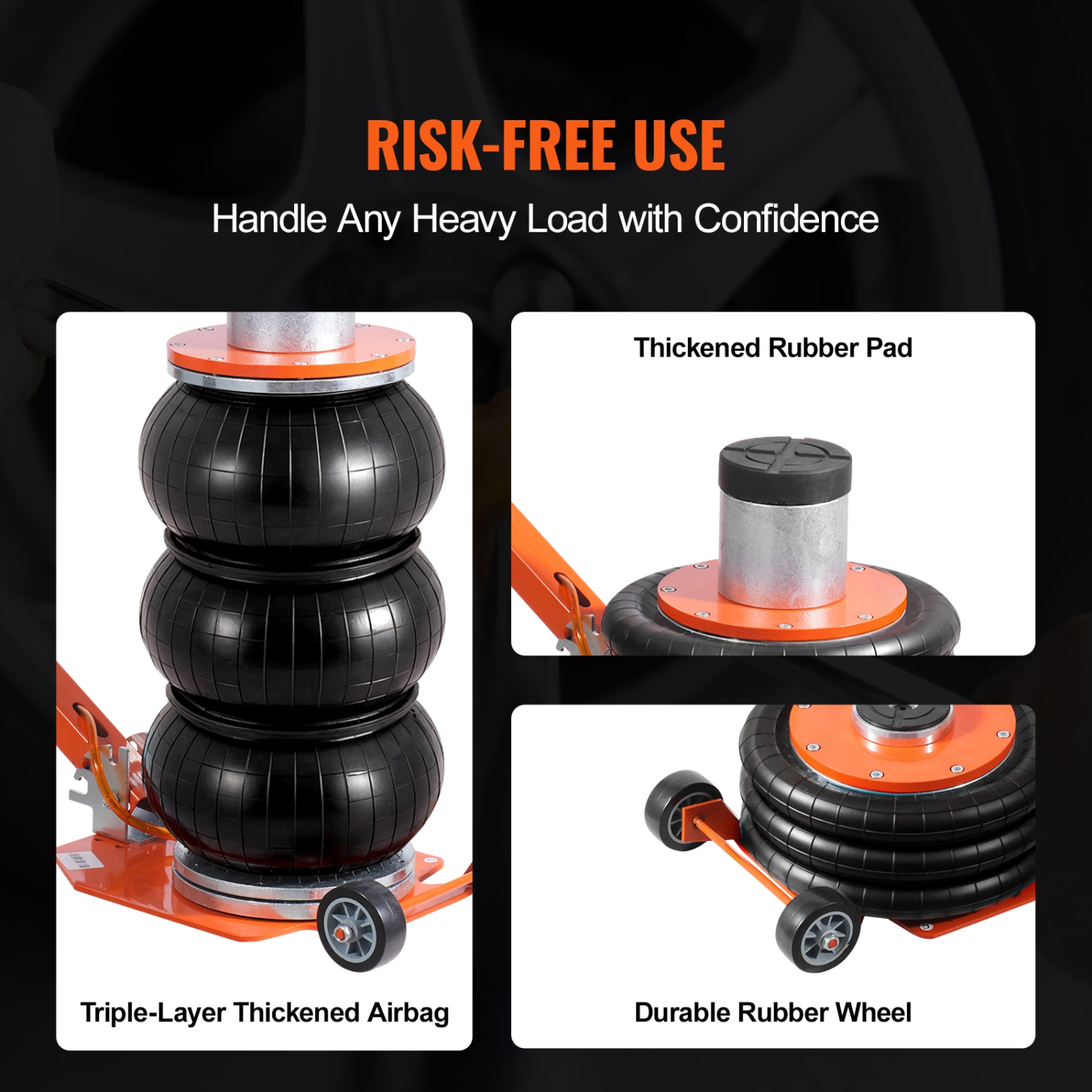 VEVOR 3 Ton/6600 lbs Air Jack, 1-6S Pneumatic Lifting Jack with Heightened Column & Adjustable Handle, Compact, Easy-to-Lift & Space-Saving Jack with