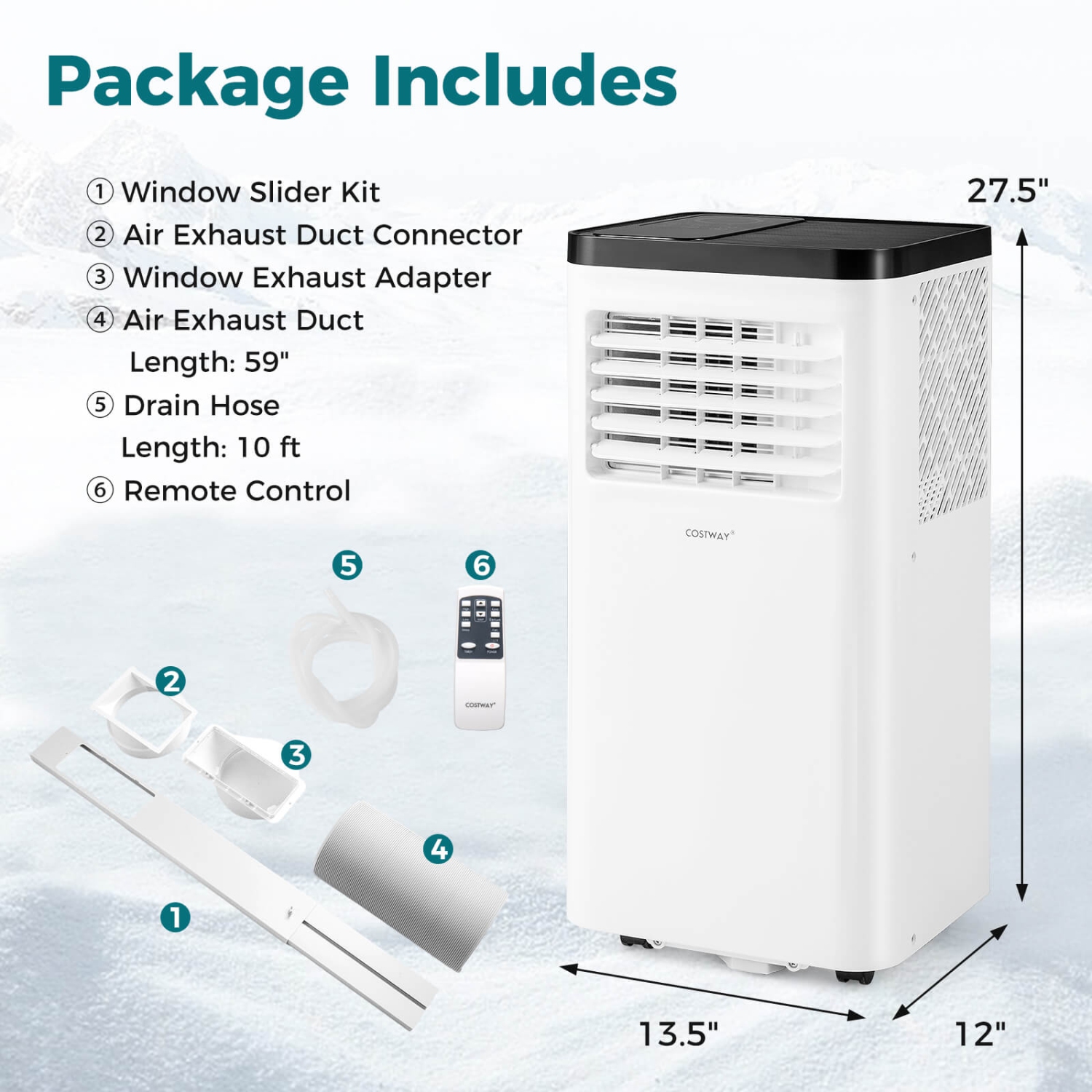 Costway 8000/10000 BTU Portable Air Conditioner with Fan and Dehumidifier Remote Control