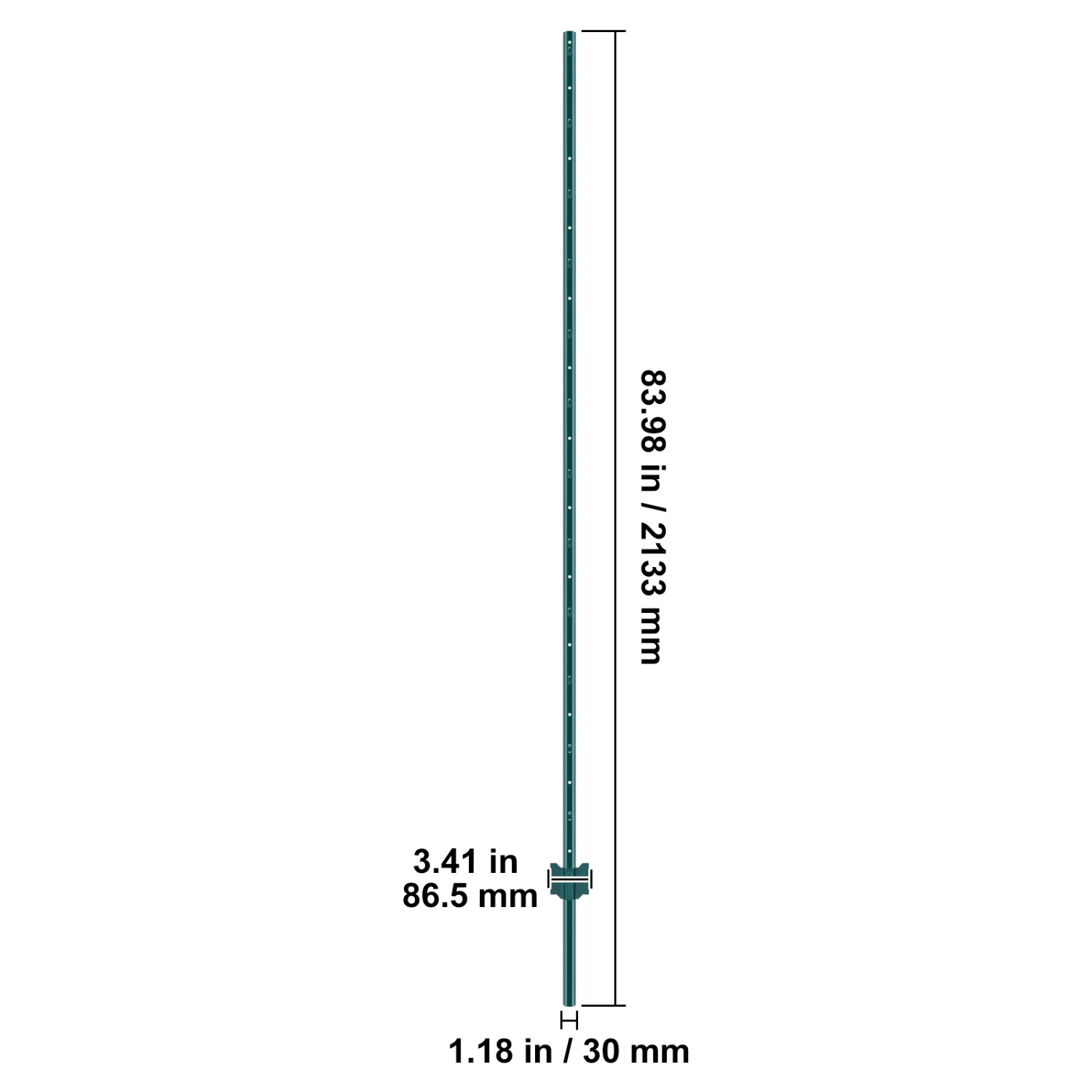 VEVOR 7 Feet Fence Post, 10 Pack U-Channel Heavy Duty Metal Fence Posts, Sturdy Steel Fence Stakes for Garden Yard, Lawn, Farms and Outdoor Wire