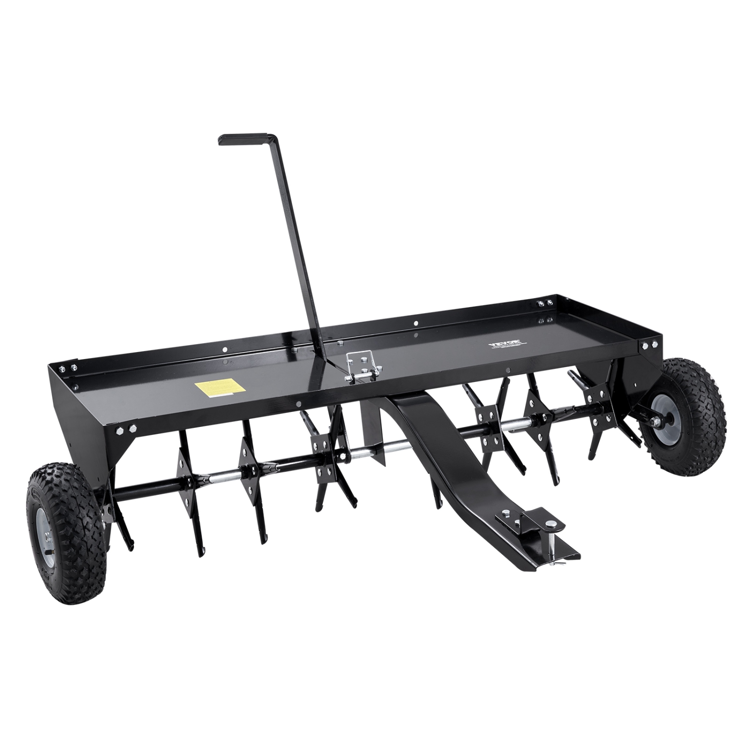 VEVOR 48-Inch Tow Behind Plug Aerator, Tow Behind Lawn Plug Aerator with Universal Hitch, Pull Behind Aerator with Iron Spikes Alternately Arranged,