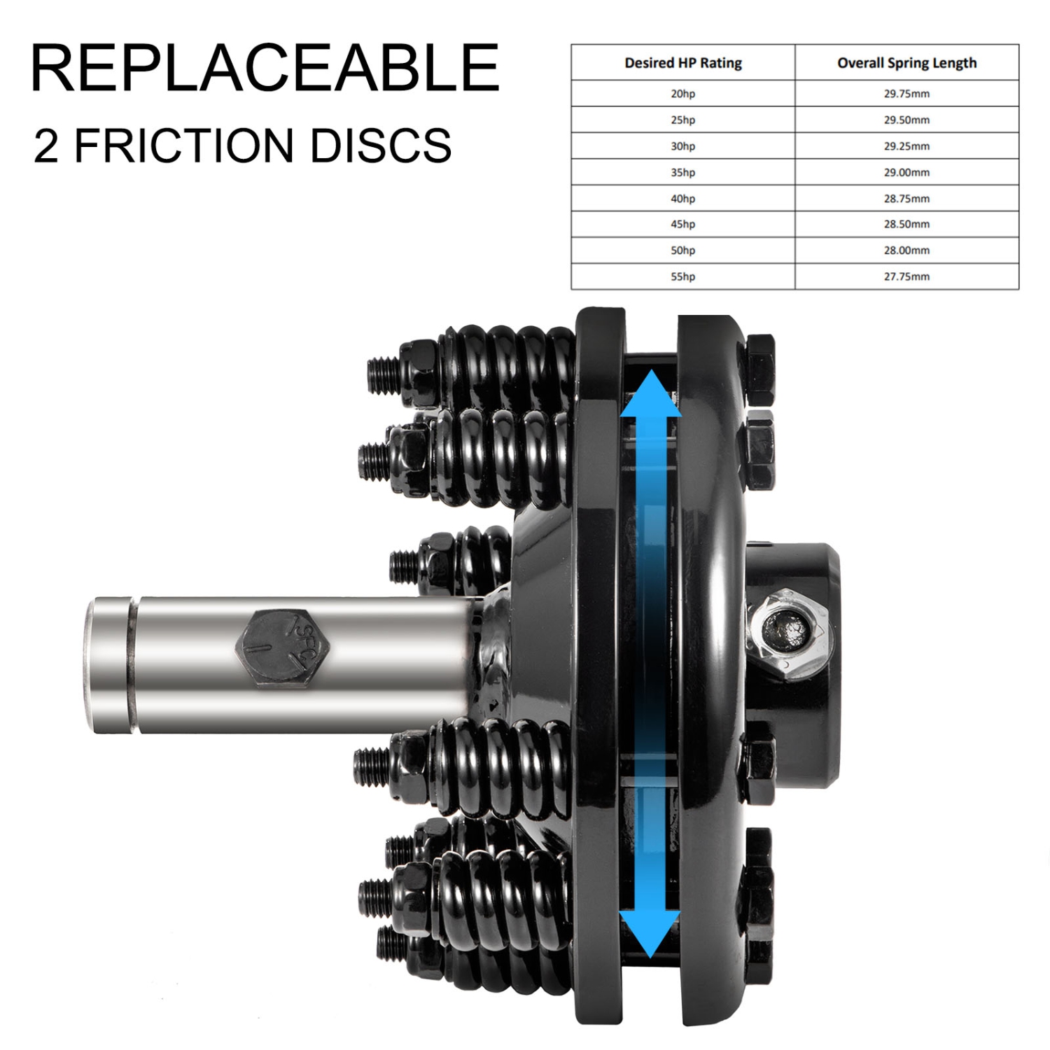 VEVOR 1 3/8" PTO Slip Clutch, Smooth Round Ends PTO Friction Clutch, Carburized Steel Tractor Slip Clutch, Adjustable Rotary Cutter Slip Clutch,