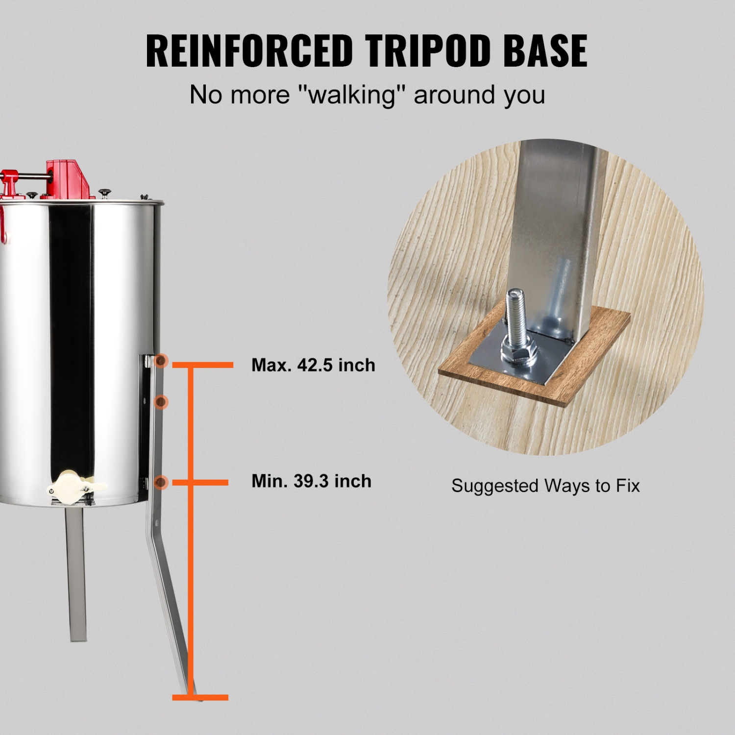 VEVOR 2/4 Frames Manual Honey Extractor, Honey Spinner Extractor,Stainless Steel Beekeeping Extraction,Honeycomb Drum Spinner with Lid,Apiary
