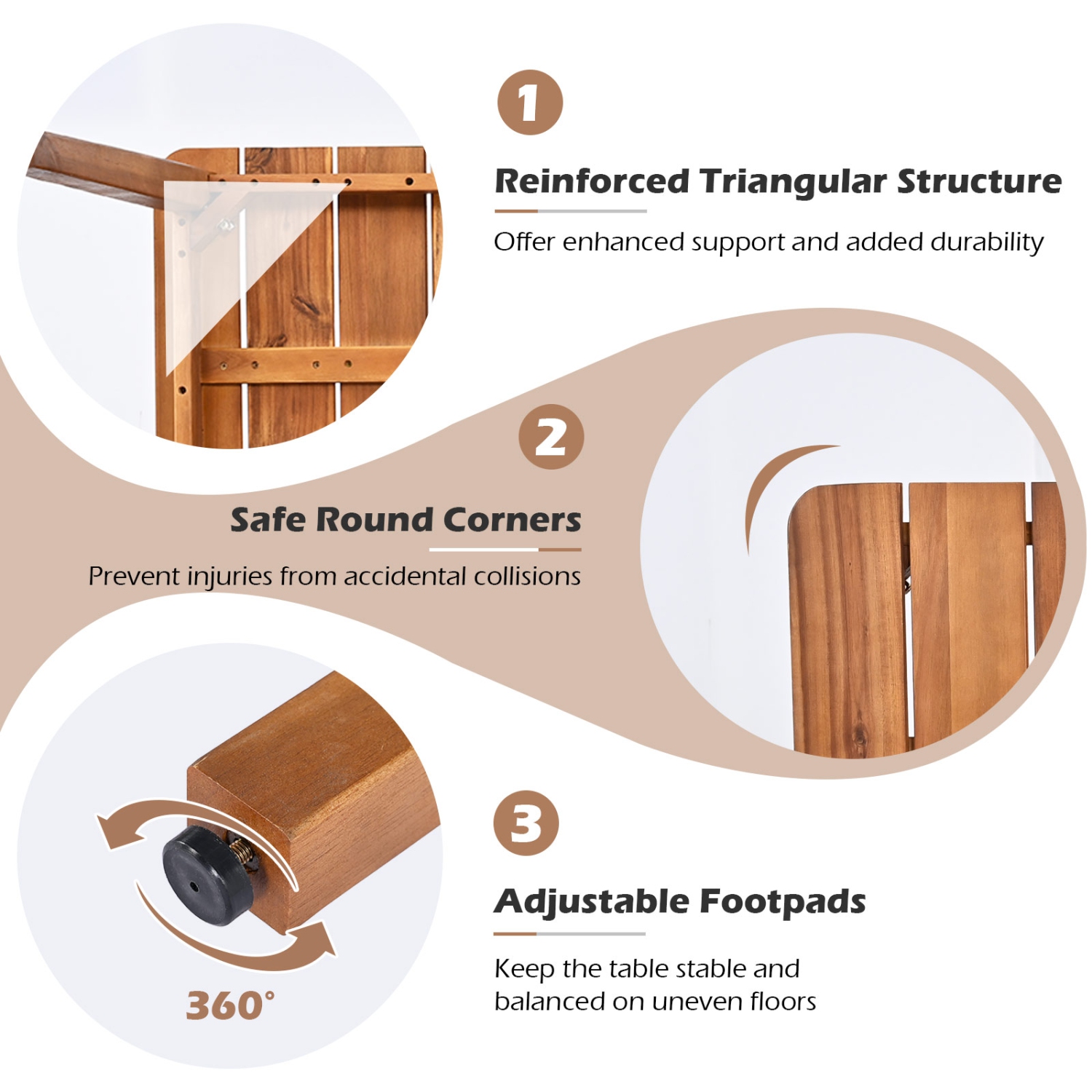 Gymax 5PCS Patio Dining Set Solid Wood Furniture w/ Rattan Backrest & Seat Cushions