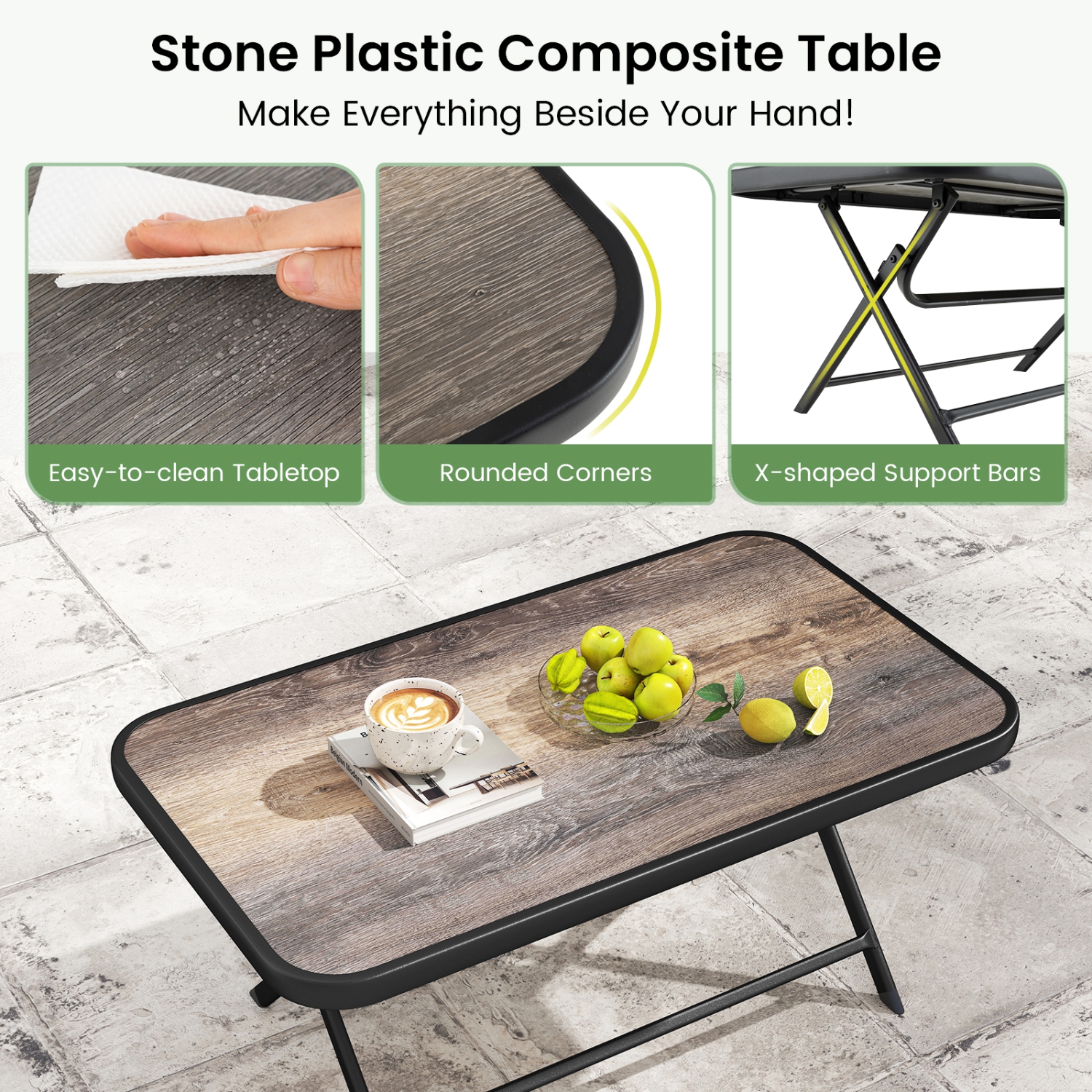 Gymax 4 Piece Outdoor Conversation Set Metal Frame Outdoor Bistro Set w/ 2 Chairs Black