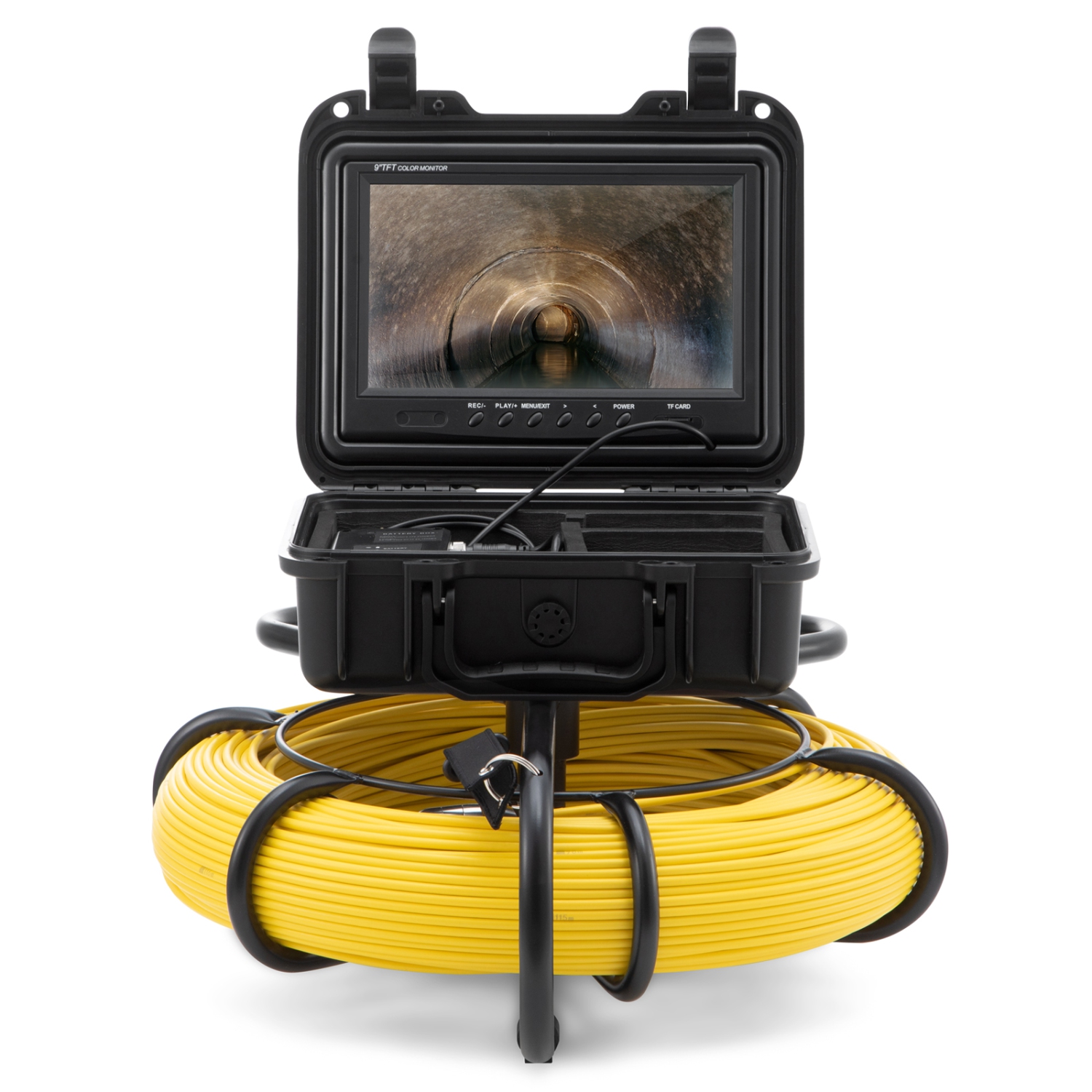VEVOR 393 ft/120 m Sewer Camera, 9" Screen Pipeline Inspection Camera with DVR Function, Waterproof IP68 Camera with 12 Adjustable LEDs, with a 16 GB