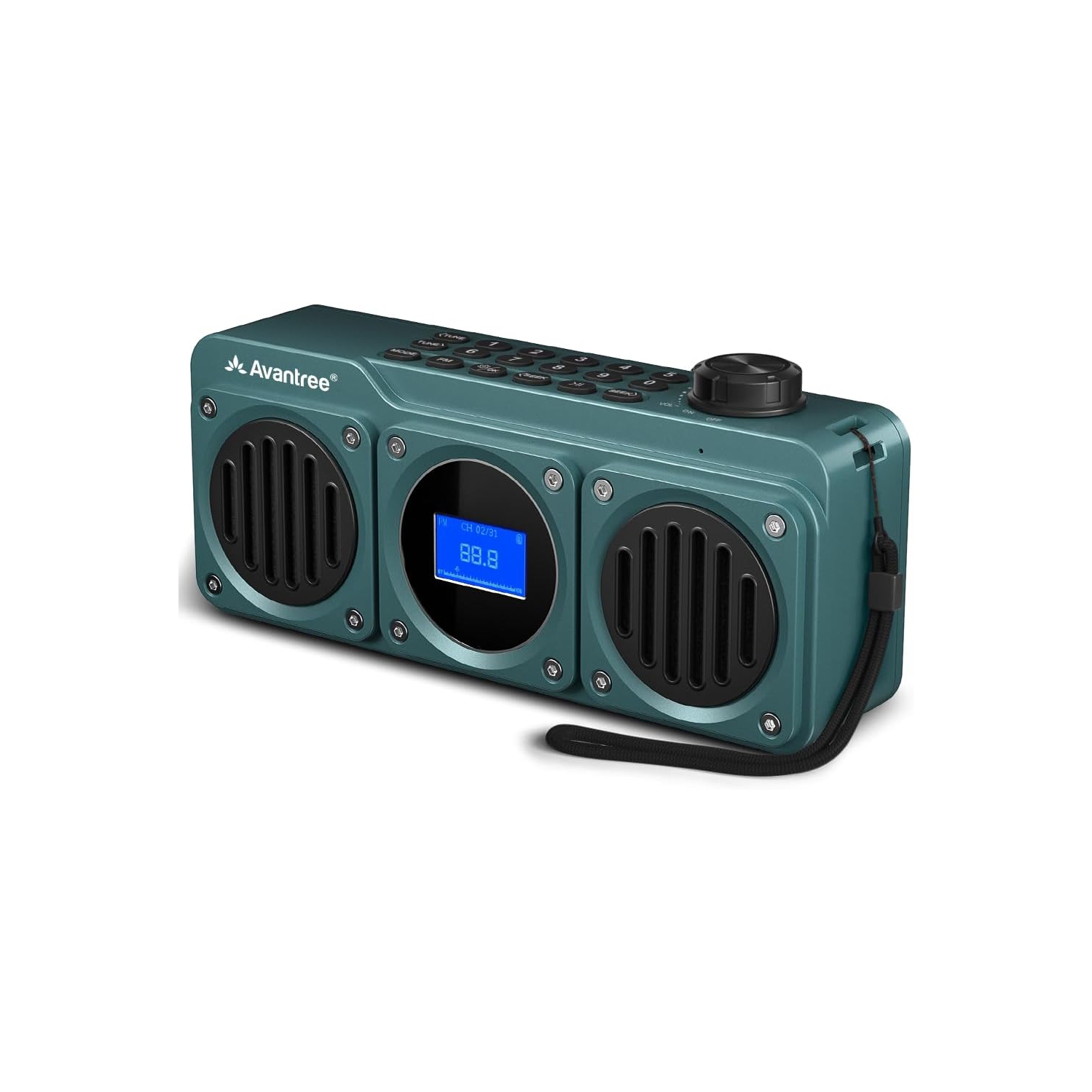 Avantree Boombyte – Portable FM Radio & Bluetooth Speaker, Superb Sound, Metal Design, MP3 Player, Supports Micro SD/USB Audio, Rechargeable, Long