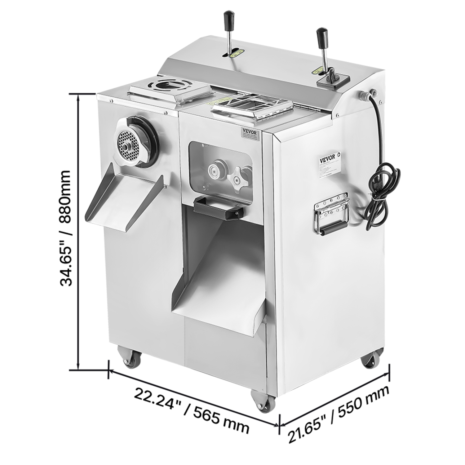 VEVOR 14 Lbs/Min Meat Grinder, Electric Meat Grinder, Slicer, Sausage Stuffer with Blade, Grinding Plate, Sausage Maker, Stainless Steel Meat Mincer