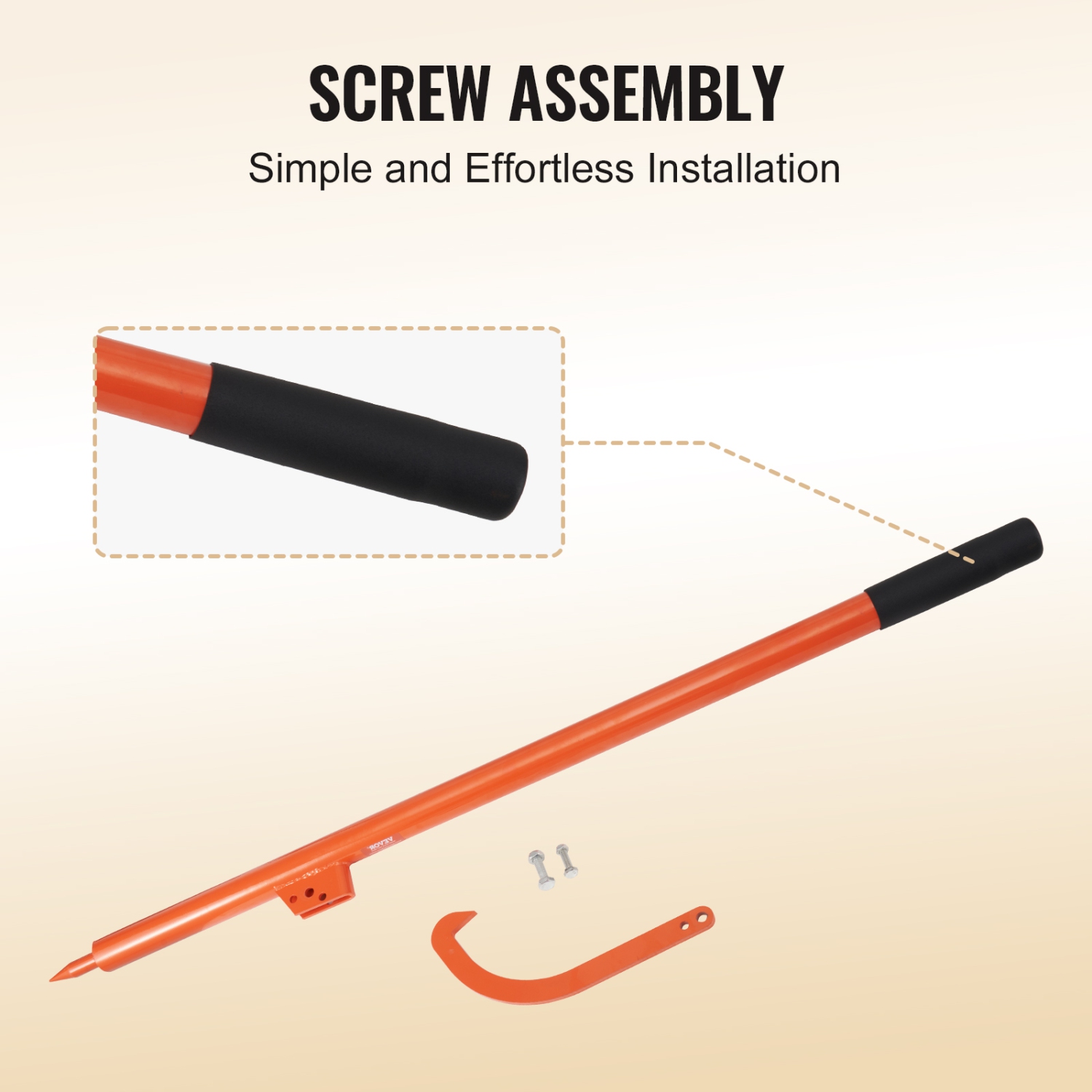 VEVOR 46.5 in Log Peavey, Metal Handle Log Lifter, Heavy Duty Log Roller with Max 19 in Opening, Rust-Resistant Log Jack Cant Hook, Felling Log