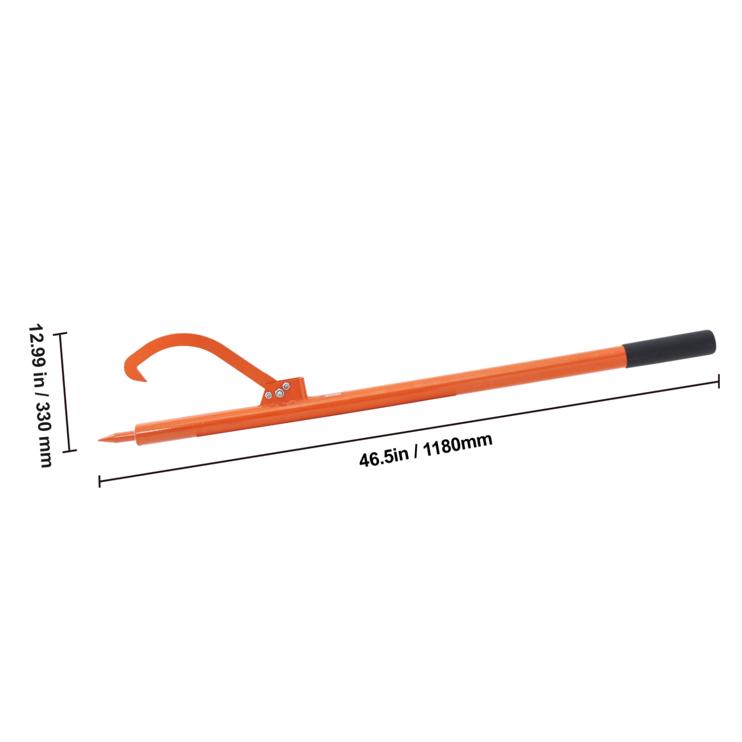 VEVOR 46.5 in Log Peavey, Metal Handle Log Lifter, Heavy Duty Log Roller with Max 19 in Opening, Rust-Resistant Log Jack Cant Hook, Felling Log