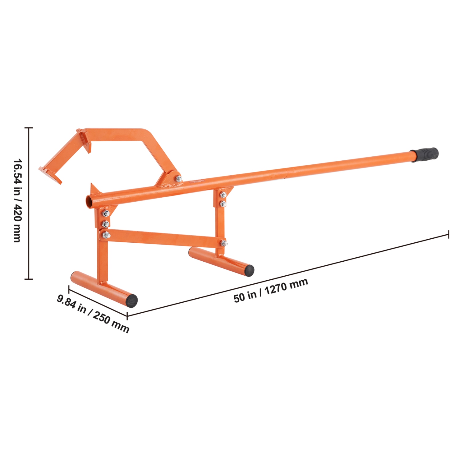 Cric à bûches VEVOR 46,5&nbsp;po, lève-bûches en acier robuste, roulette à bûches avec crochet réglable, cric à bûches pour bûches jusqu'à 15&nbsp;po