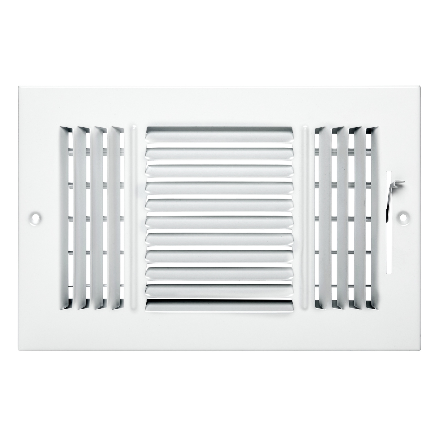 VEVOR 6 x 10 Inch Floor Registers, 6-Pack Floor Vents, HVAC 3-Direction Iron Vent Grilles, Rustproof Anti-Peeling Air Vents Deflector Adjustable with