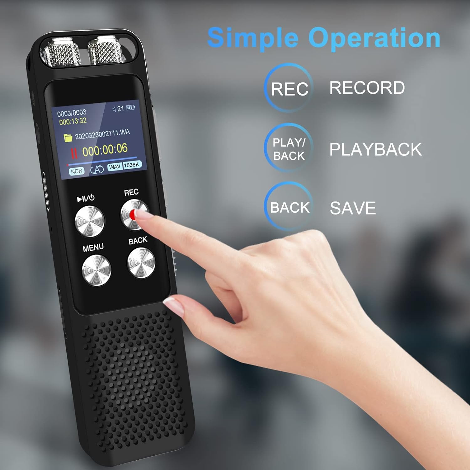 8GB+64GB Digital Voice Recorder,Voice Activated Recorder with Playback,Audio Recording Device for Lecture Meeting,Small Portable Tape Recorder