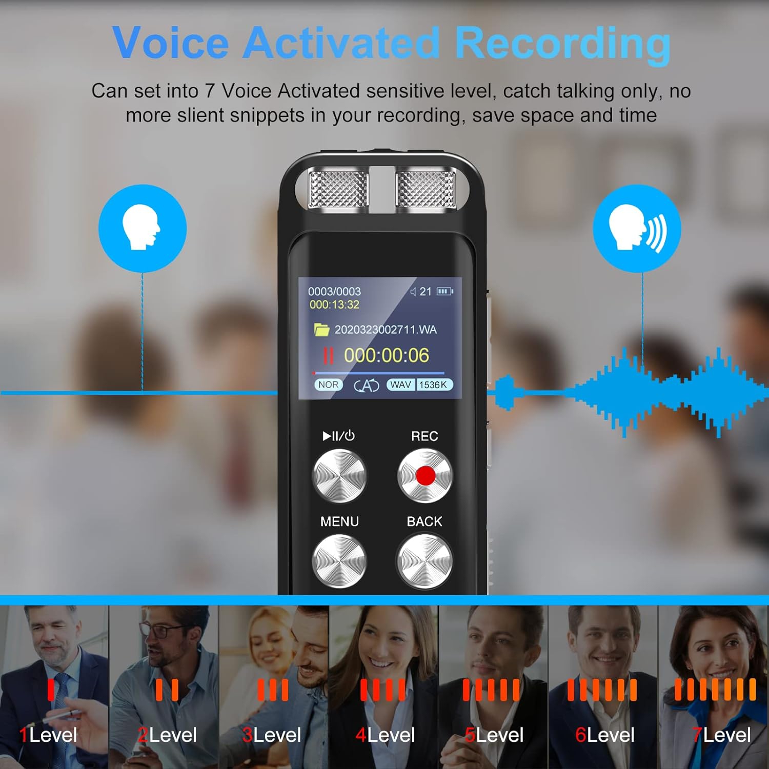 8GB+64GB Digital Voice Recorder,Voice Activated Recorder with Playback,Audio Recording Device for Lecture Meeting,Small Portable Tape Recorder