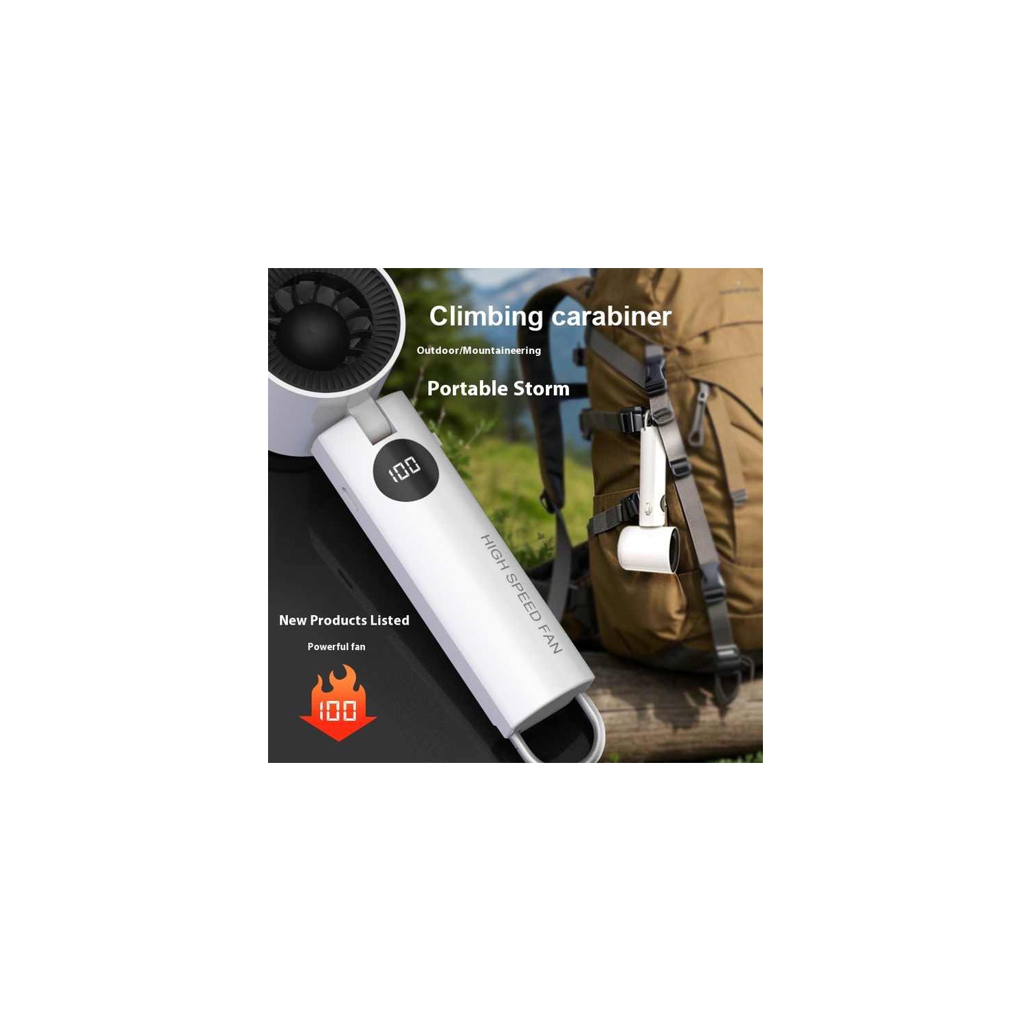 New turbo violent handheld fan high speed cooling neck hanging folding electric fan portable rechargeable small fan 100 gears brushless motor -