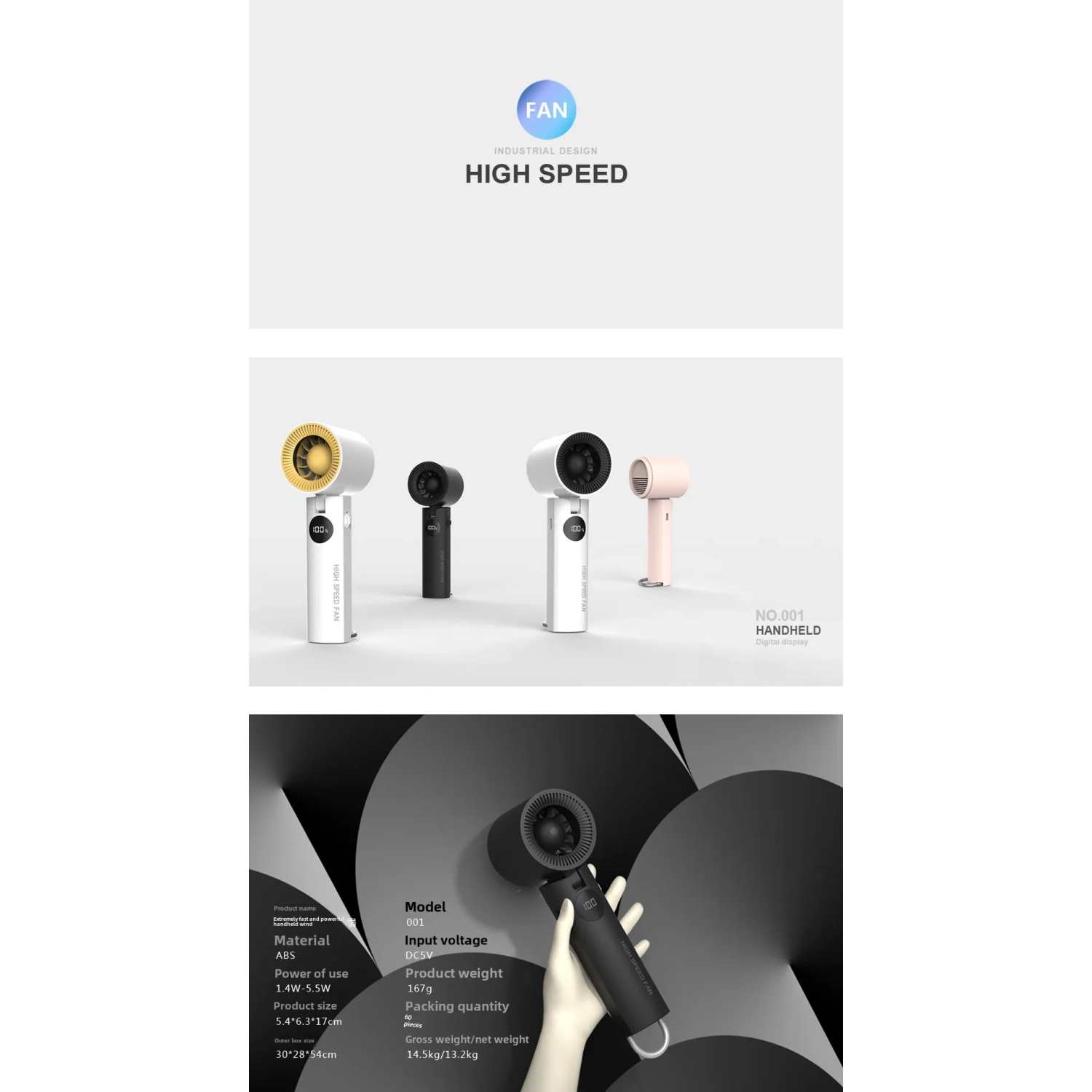 New turbo violent handheld fan high speed cooling neck hanging folding electric fan portable rechargeable small fan 100 gears brushless motor -