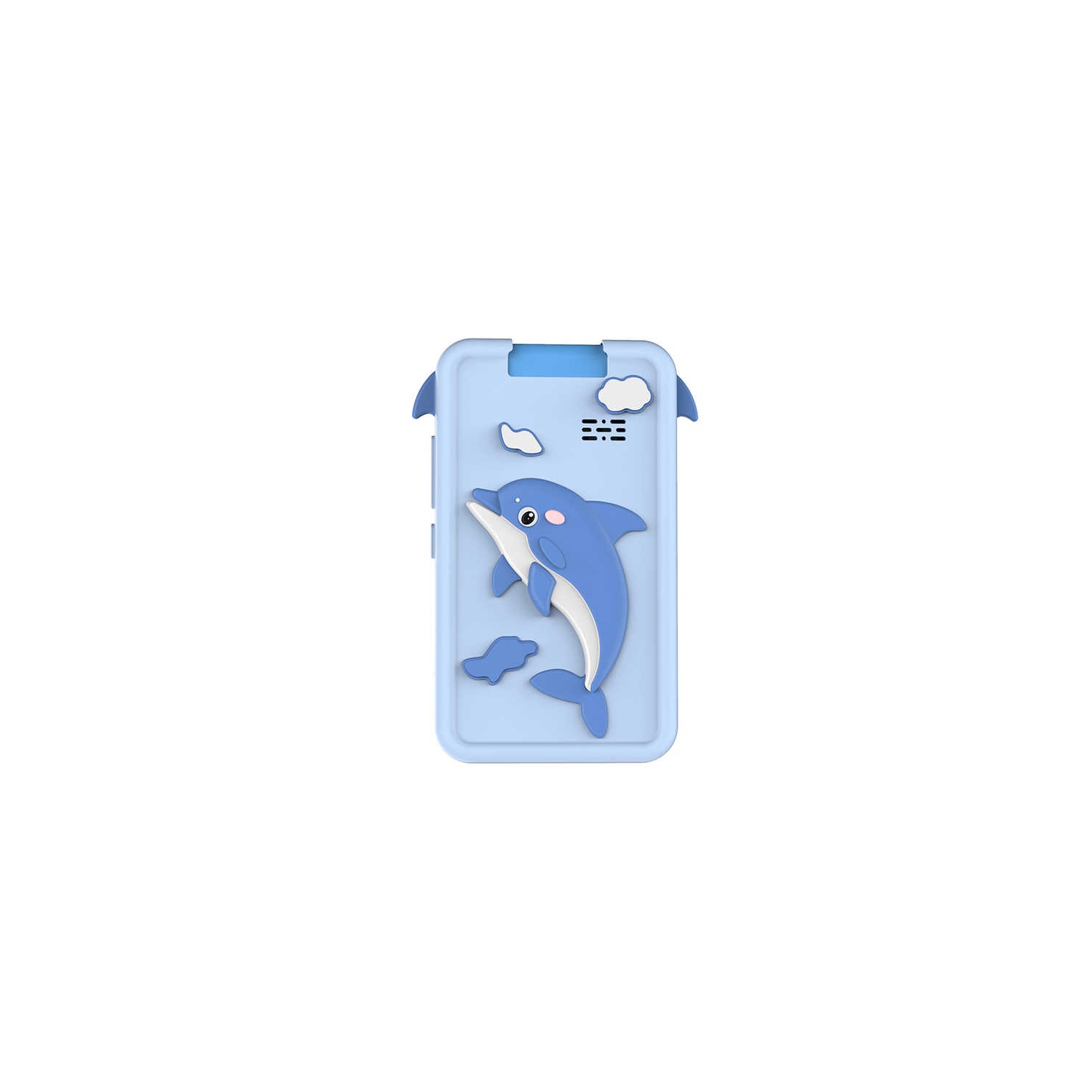 New children's 2.8-inch HD mobile phone touch camera can be flipped SLR photo cartoon camera-children's smartphone 1080p HD girl boy-blue-dolphin