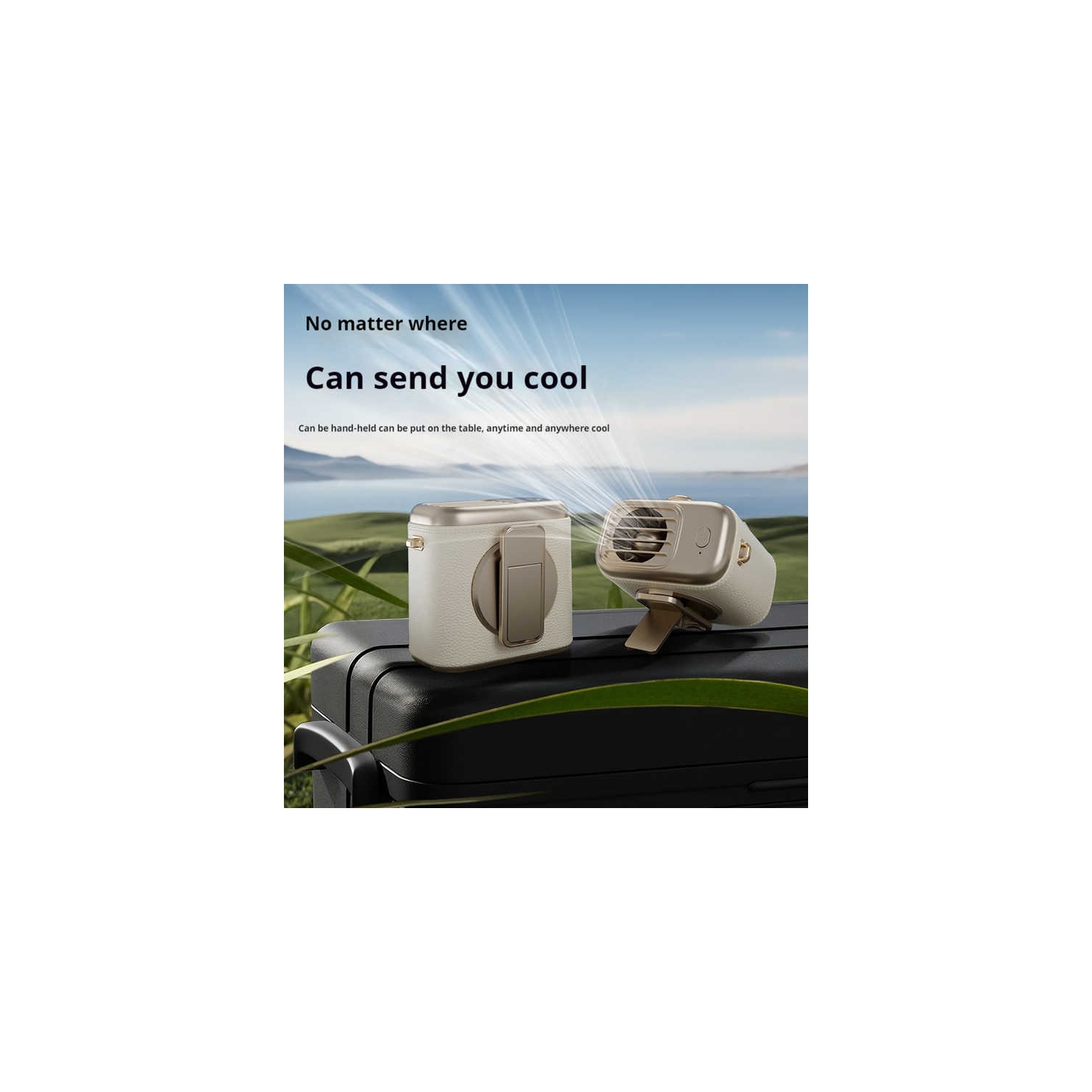 2025 new waist-mounted fan, portable, high-wind desktop fan, large capacity, long battery life, outdoor neck-mounted fan, three-speed high-speed wind