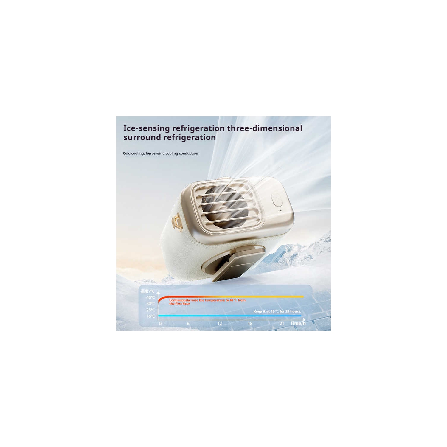 2025 new waist hanging fan portable high wind power desktop small fan large capacity long endurance outdoor neck hanging fan three-speed high speed