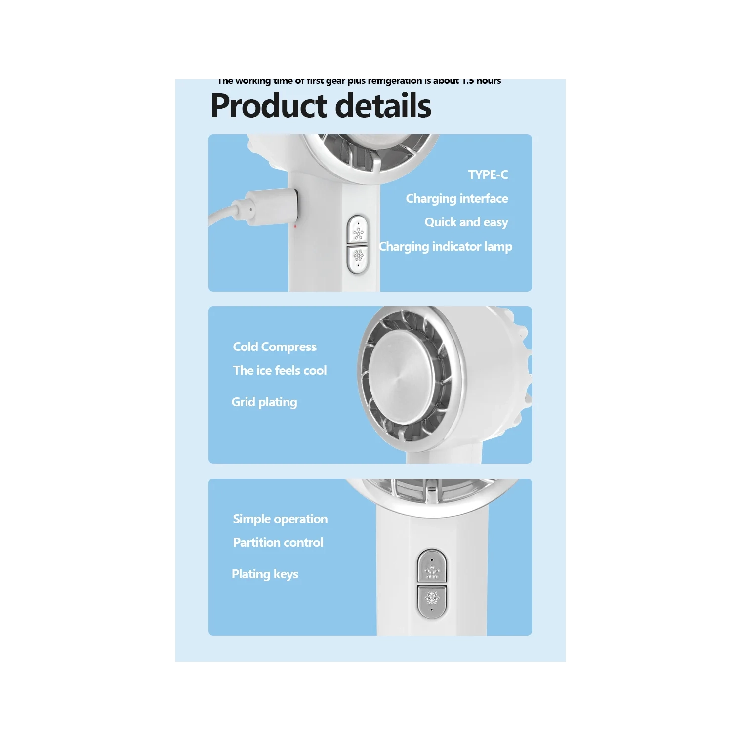 Nouveau ventilateur de refroidissement portatif à semi-conducteur ICE chargement USB ordinateur de bureau portable haute vitesse petit moteur sans