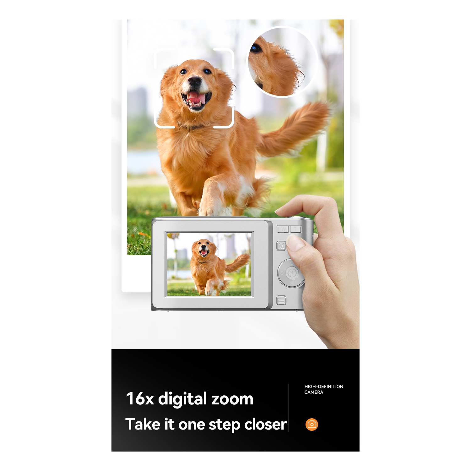 New CCD student retro camera HD dual camera can take photos and record video mini SLR camera student 4k camera-white + 32G memory card [with card