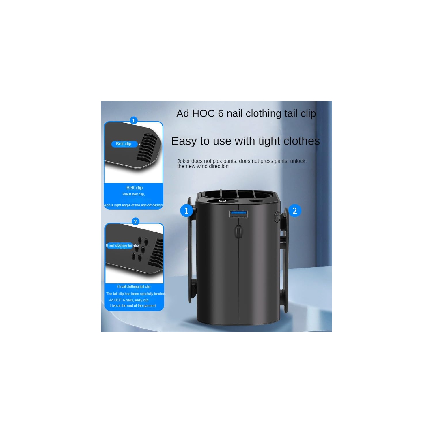 10000mAh Waist Fan Super Airflow Waist Clip Wearable Fan Necklace Fan Personal Fan Cooling Fan Hands-free for Fishing, Gardening, Climbing, Cycling