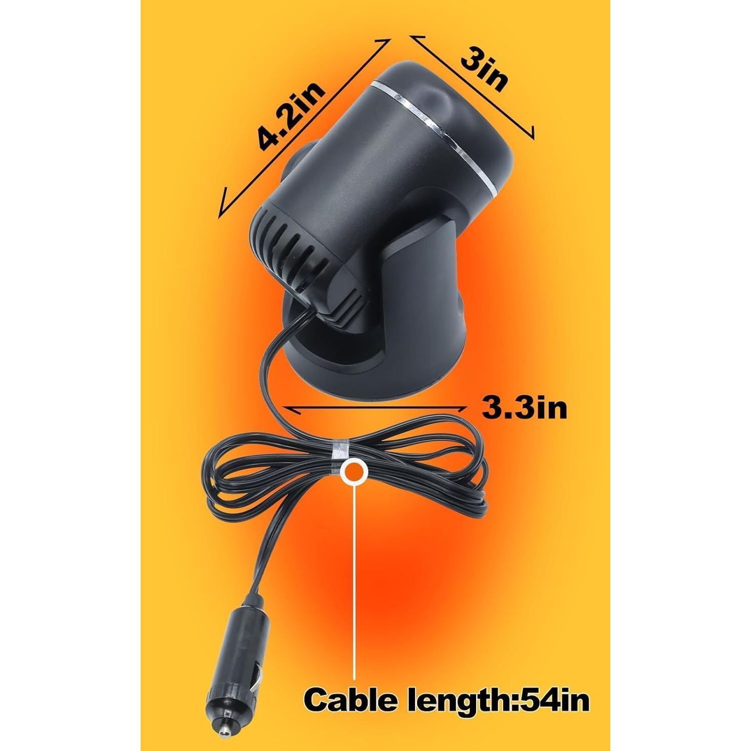 Chaufferette portative pour voiture, désembueur de pare-brise et chauffage pour le dégivrage des vitres de voiture de 12&nbsp;V