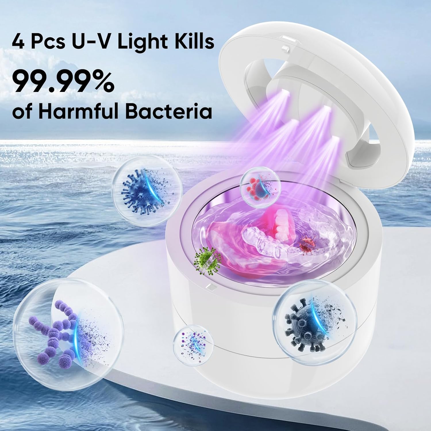 Ultrasonic Retainer Ultrasonic for Denture,Ultra Sonic Denture Cleaning Machine,Ultrasonic Cleaner for Mouth Guards Braces Aligners