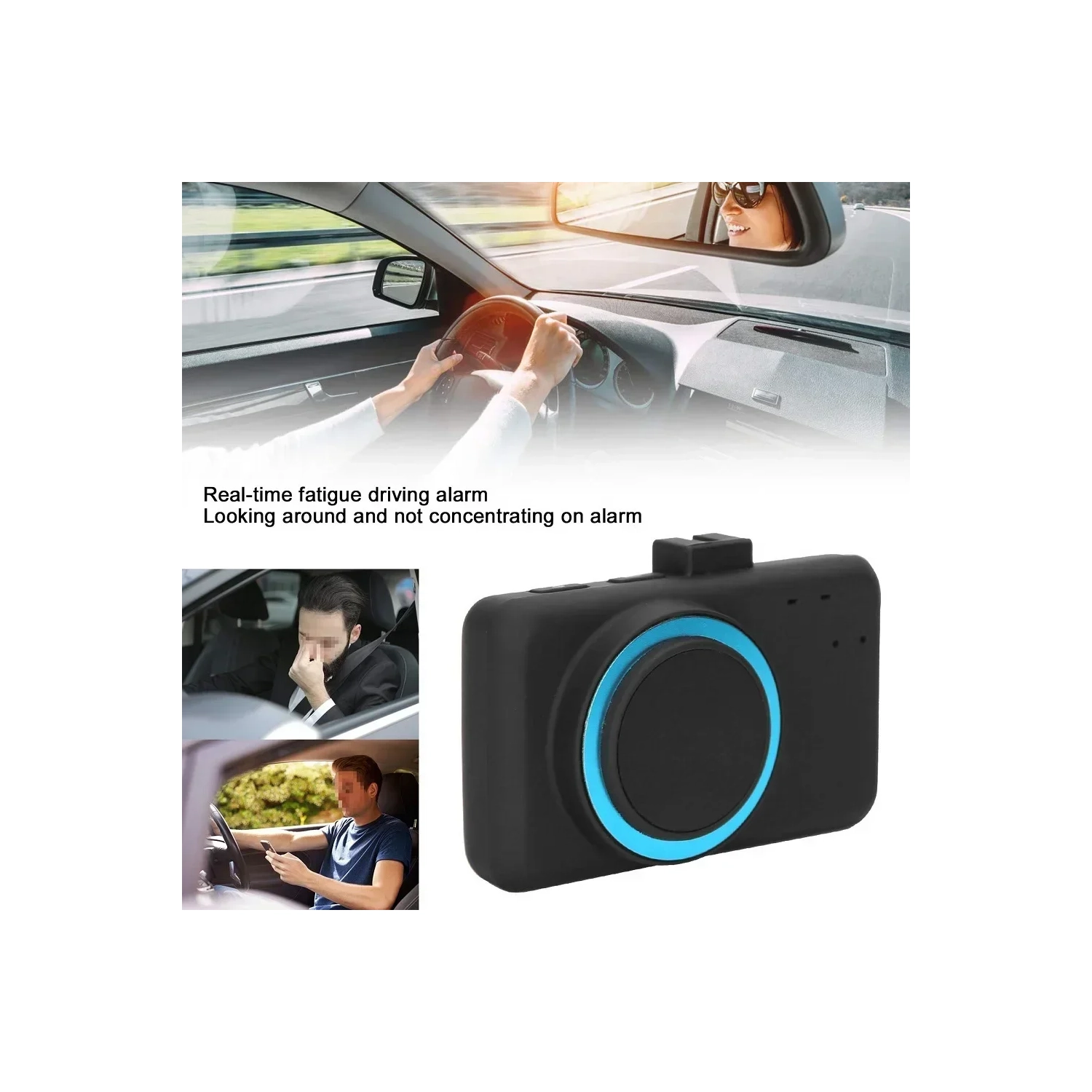 Car Driving Alarm Smart Anti Sleep Reminder Fatigue Warning Device Head Up Eye Pupil Recognition Prevent Drowsiness Accessory