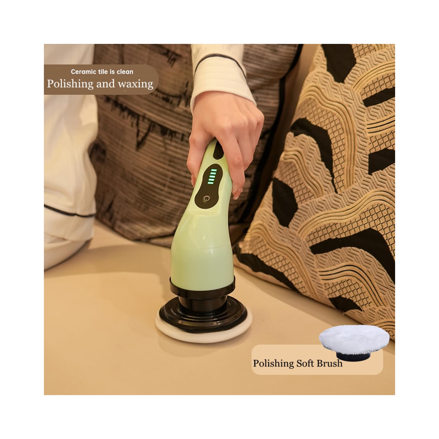 Brosse à récurer électrique sans fil avec poignée longue et 9 têtes de brosse interchangeables, deux vitesses, brosse de douche pour le nettoyage