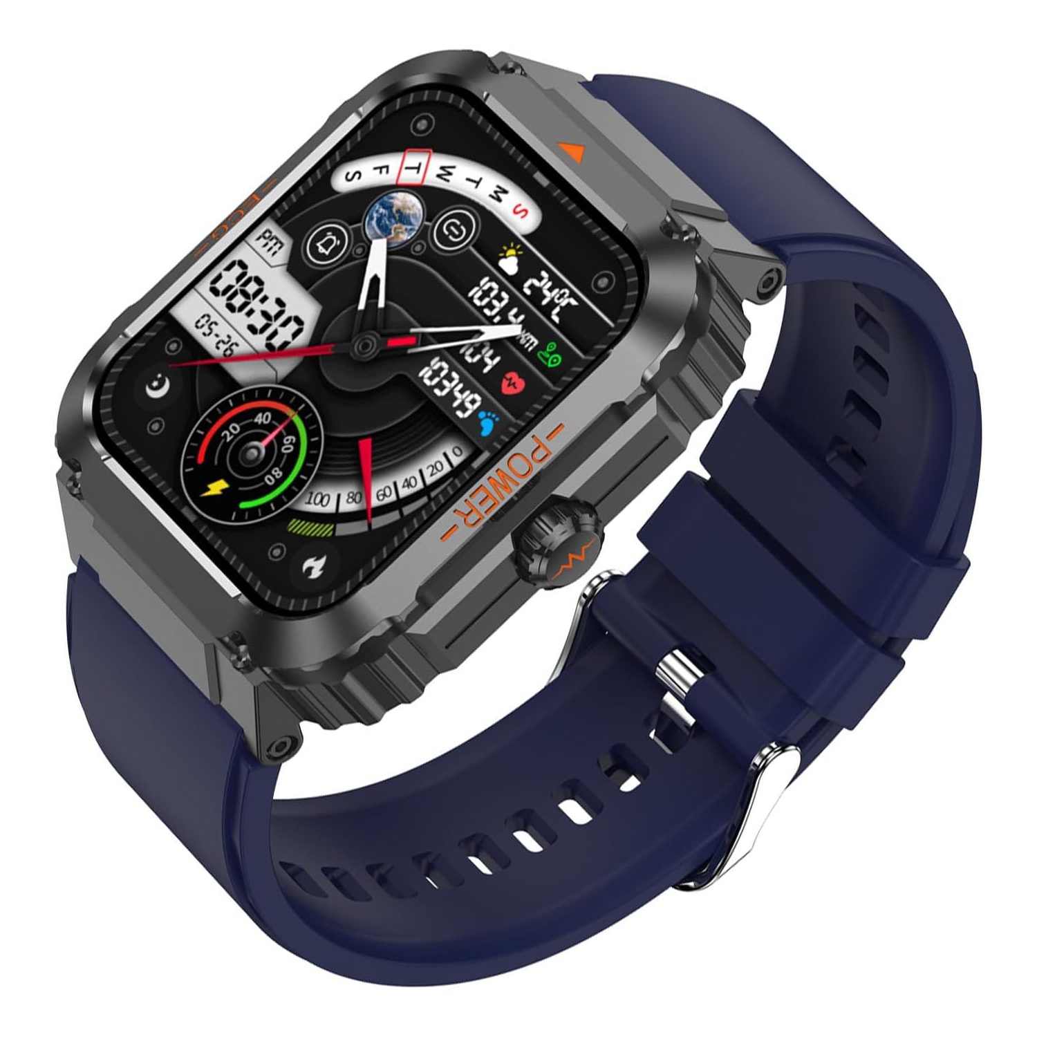 1.92-inch touch screen smart watch, Bluetooth call, blood oxygen/body temperature monitoring, IP68 waterproof, long battery life, perfect gift,