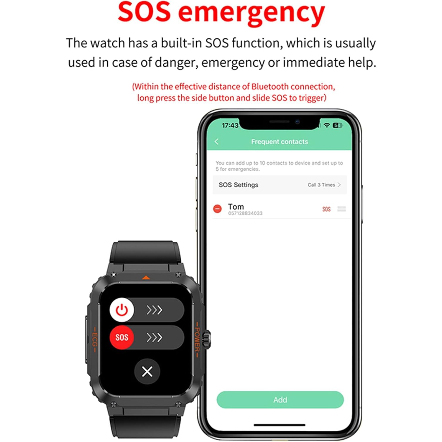 1.92-inch touch screen smart watch, Bluetooth call, blood oxygen/body temperature monitoring, IP68 waterproof, long battery life, perfect gift,