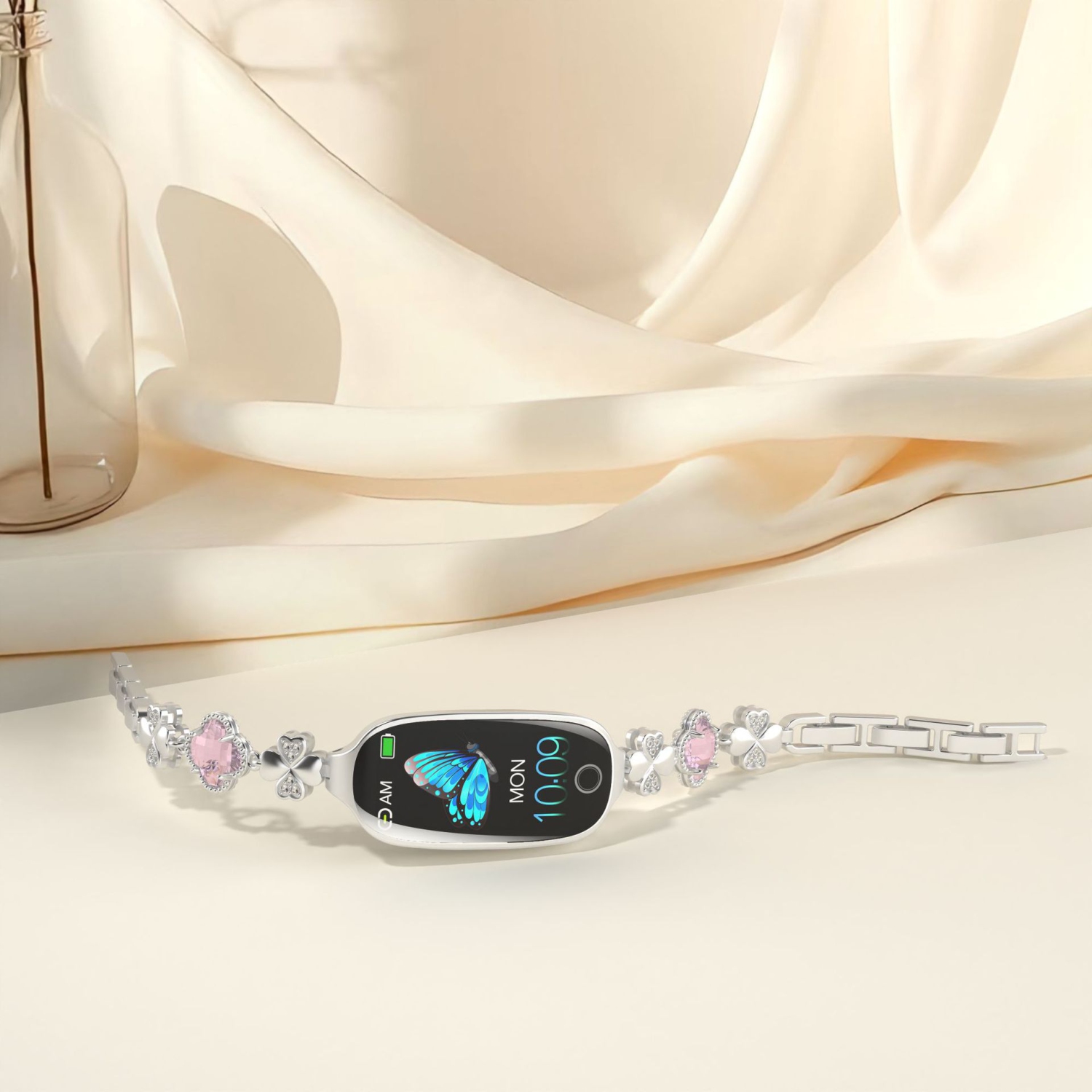 Elegant women's smartwatch – 1.1-inch HD display, Bluetooth 5.3, health monitoring, IP67 waterproof, compatible with iPhone and Android