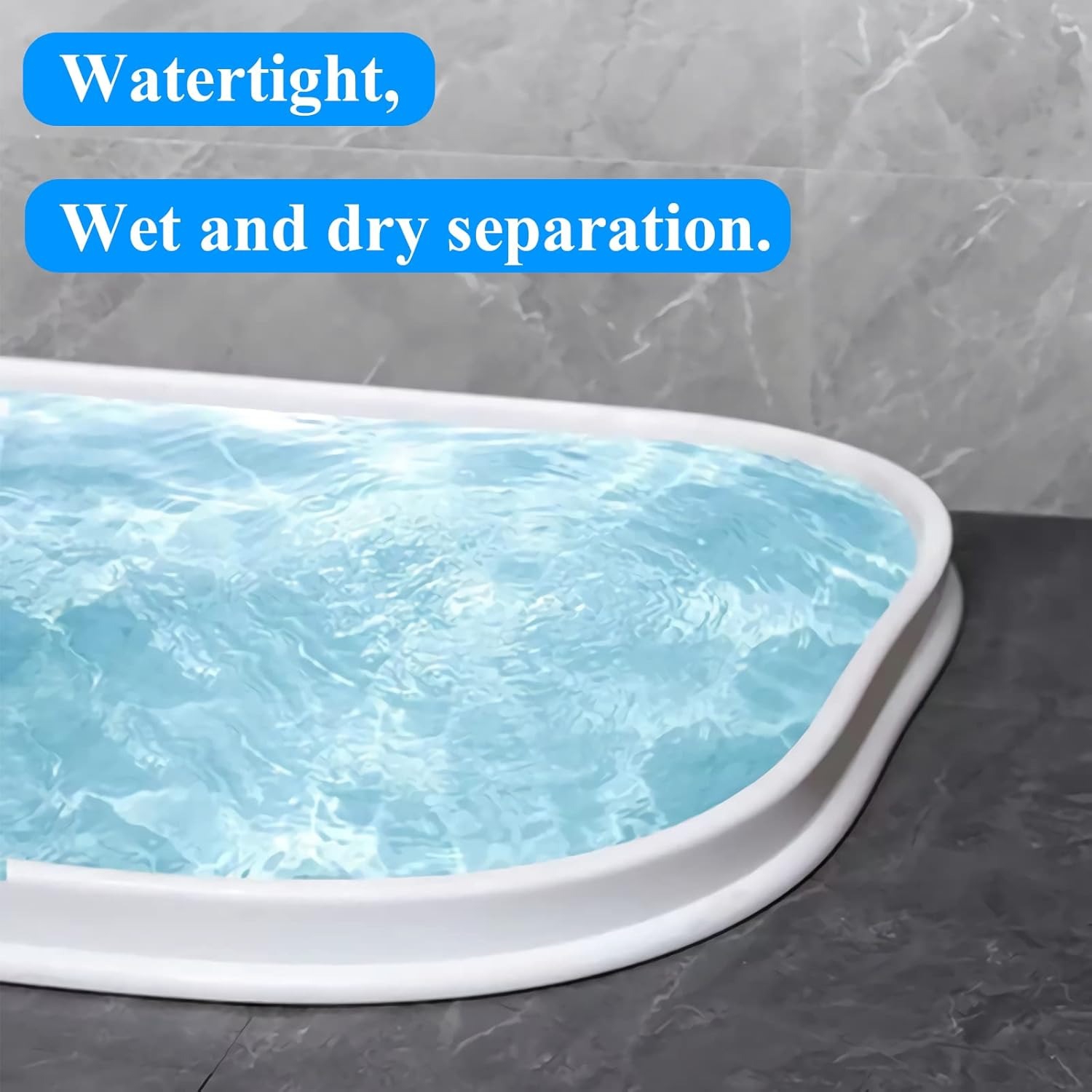 Bofflusa – Barrage d'eau de douche repliable de 78 po – Barrière de bouchon d'eau et protection de retenue pour la séparation sèche et humide