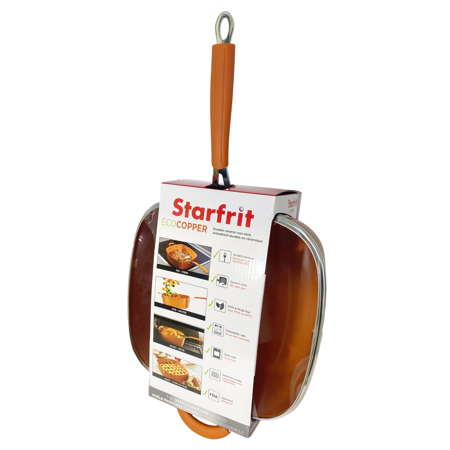 Starfrit Eco Copper Square Frypan with Lid