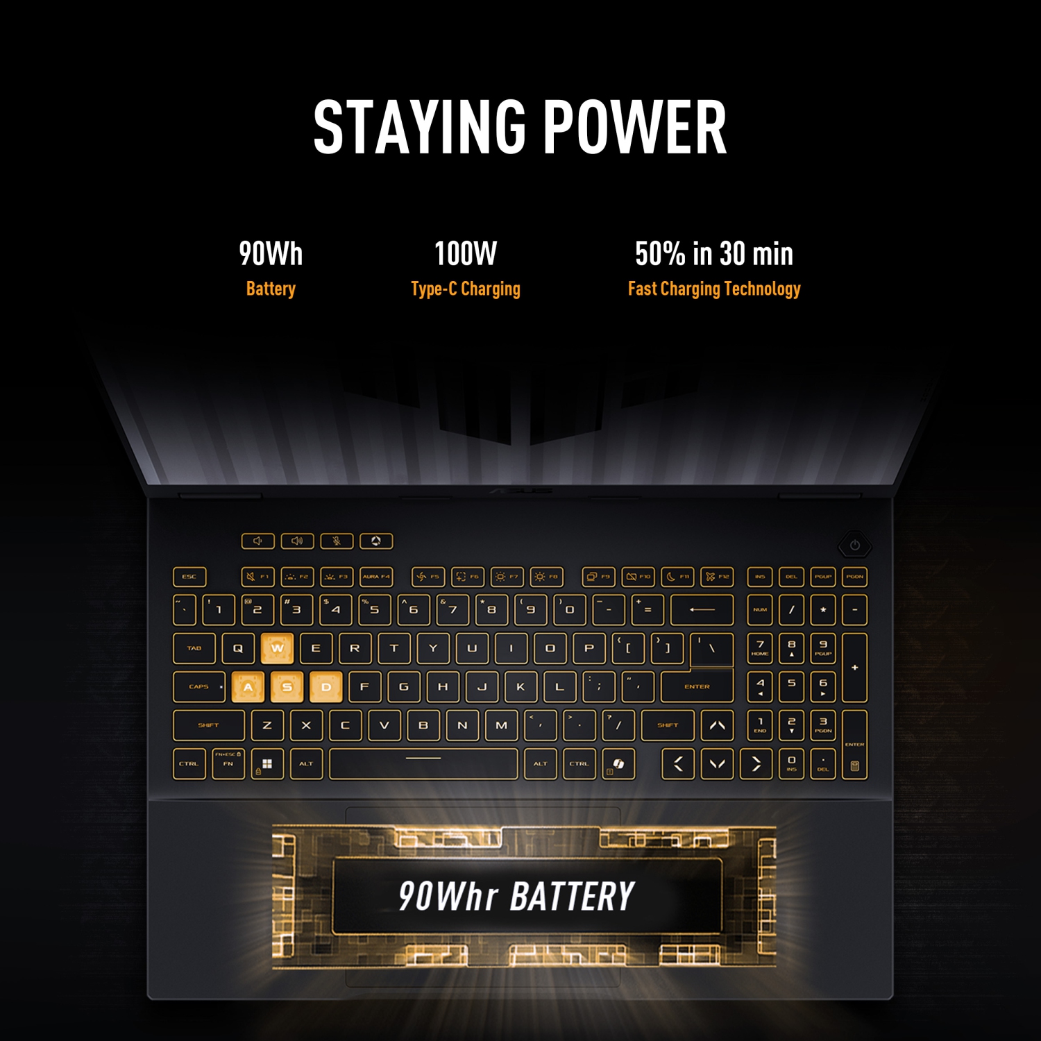 ASUS TUF Gaming F16 Gaming Laptop (16” Display / Intel Core i5-13450HX / NVIDIA GeForce RTX 5060 / 16GB / 1TB / Windows 11 Home / Long-lasting