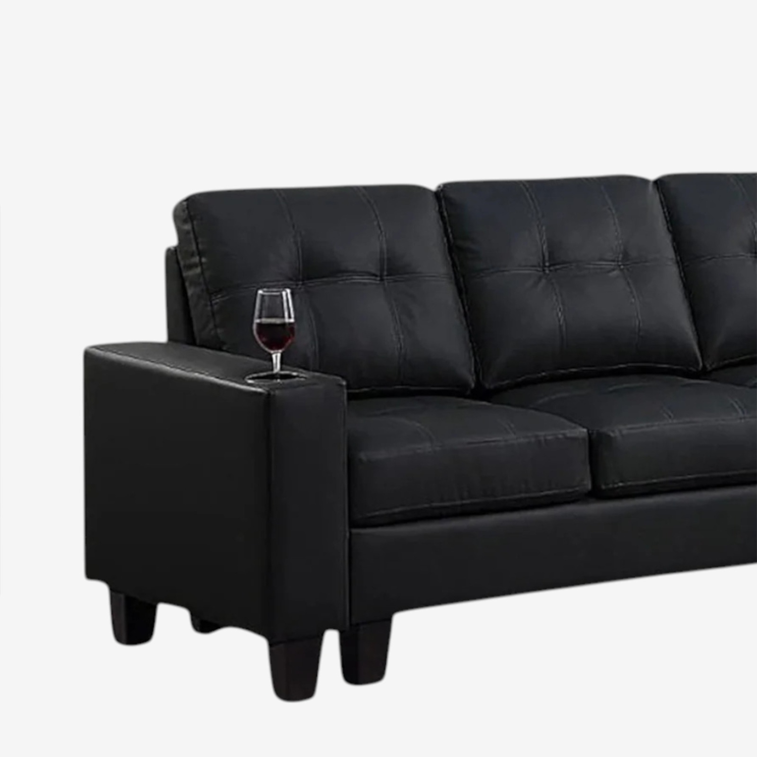 Cosmic Homes Ashton 2-Piece Faux Leather Reversible Sectional Sofa – Sophistication Meets Smart Living