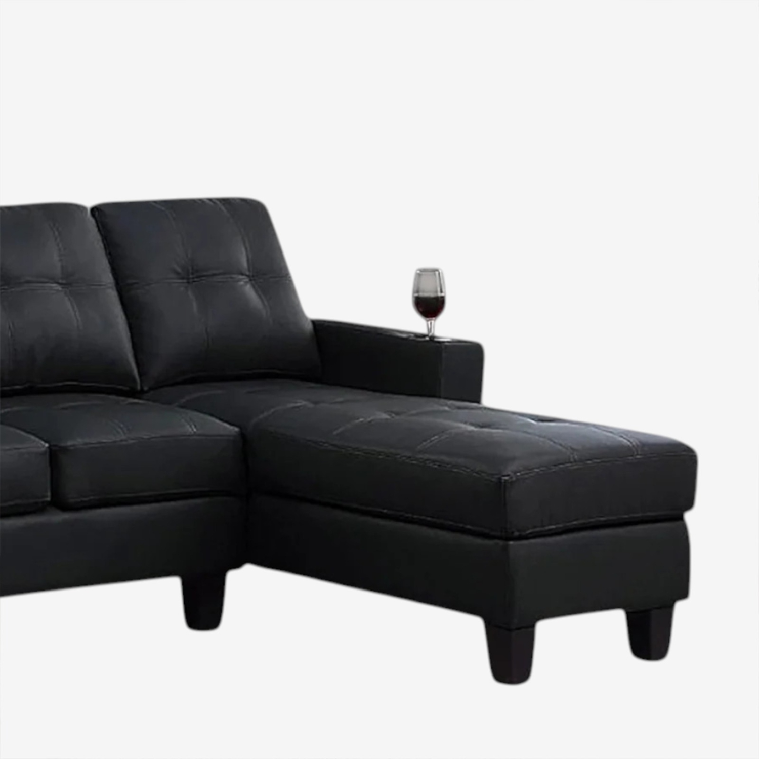 Cosmic Homes Ashton 2-Piece Faux Leather Reversible Sectional Sofa – Sophistication Meets Smart Living