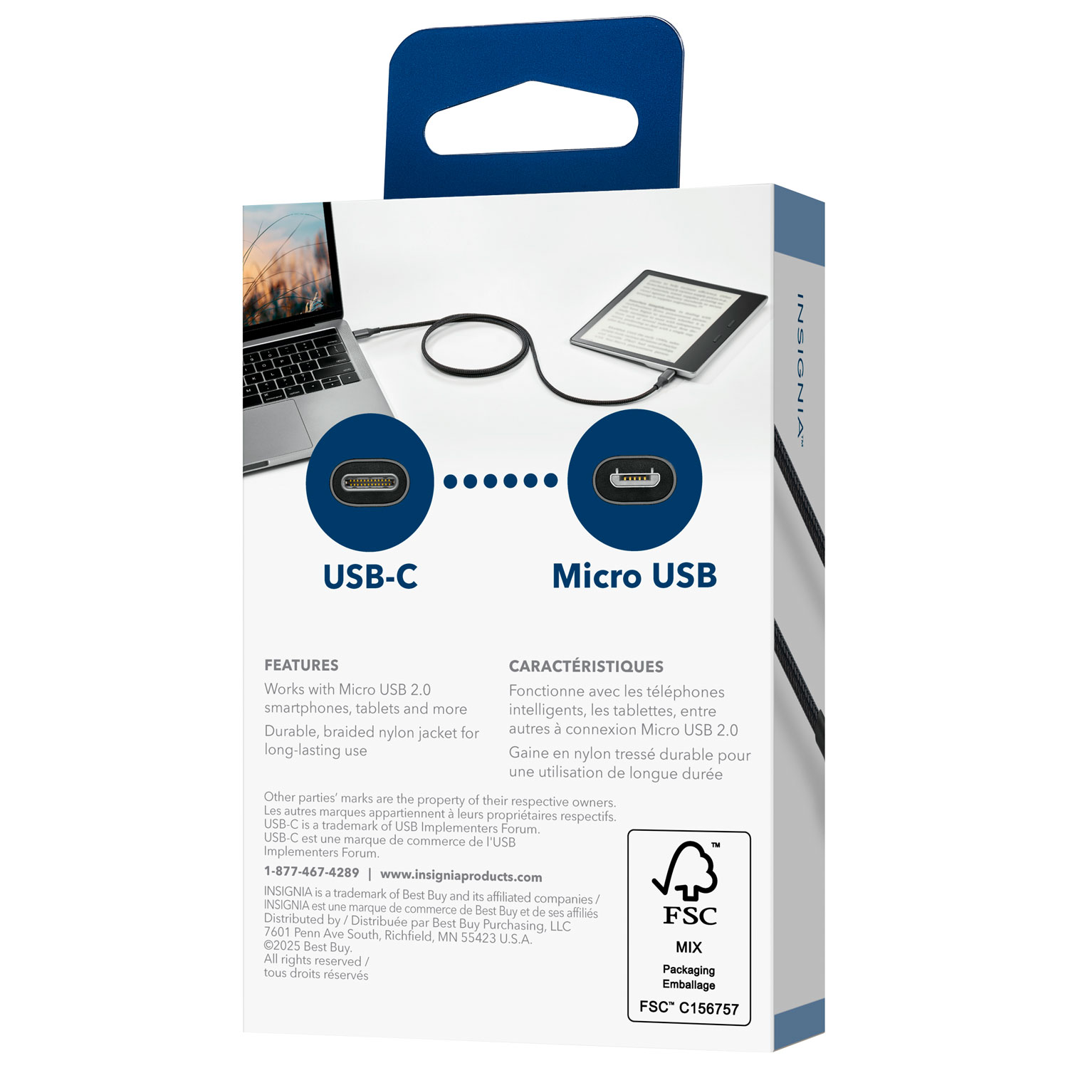 Câble micro USB à USB-C de 1 m d'Insignia - Exclusivité Best Buy