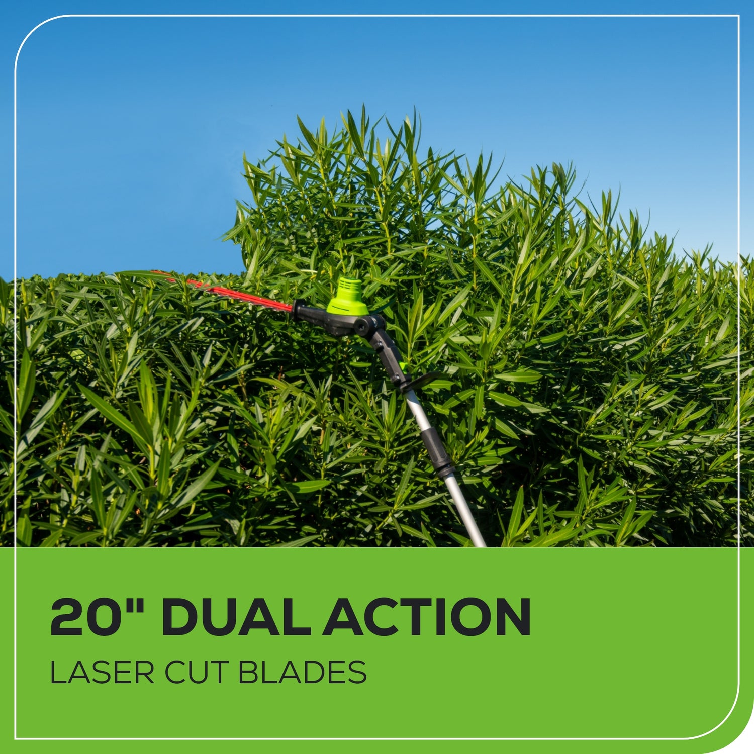 Greenworks 60V GEN II 10" Pole Saw & 20" Pole Hedge Trimmer, 2.0Ah Battery and Charger Included