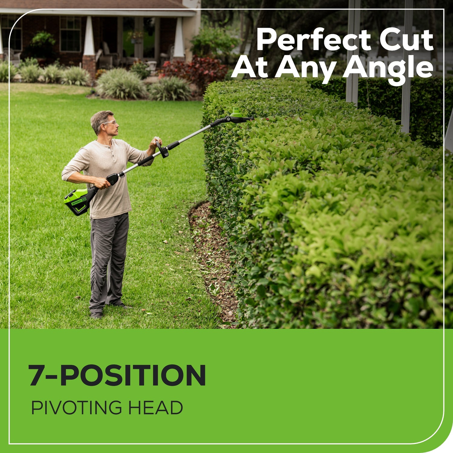 Greenworks 60V GEN II 10" Pole Saw & 20" Pole Hedge Trimmer, 2.0Ah Battery and Charger Included