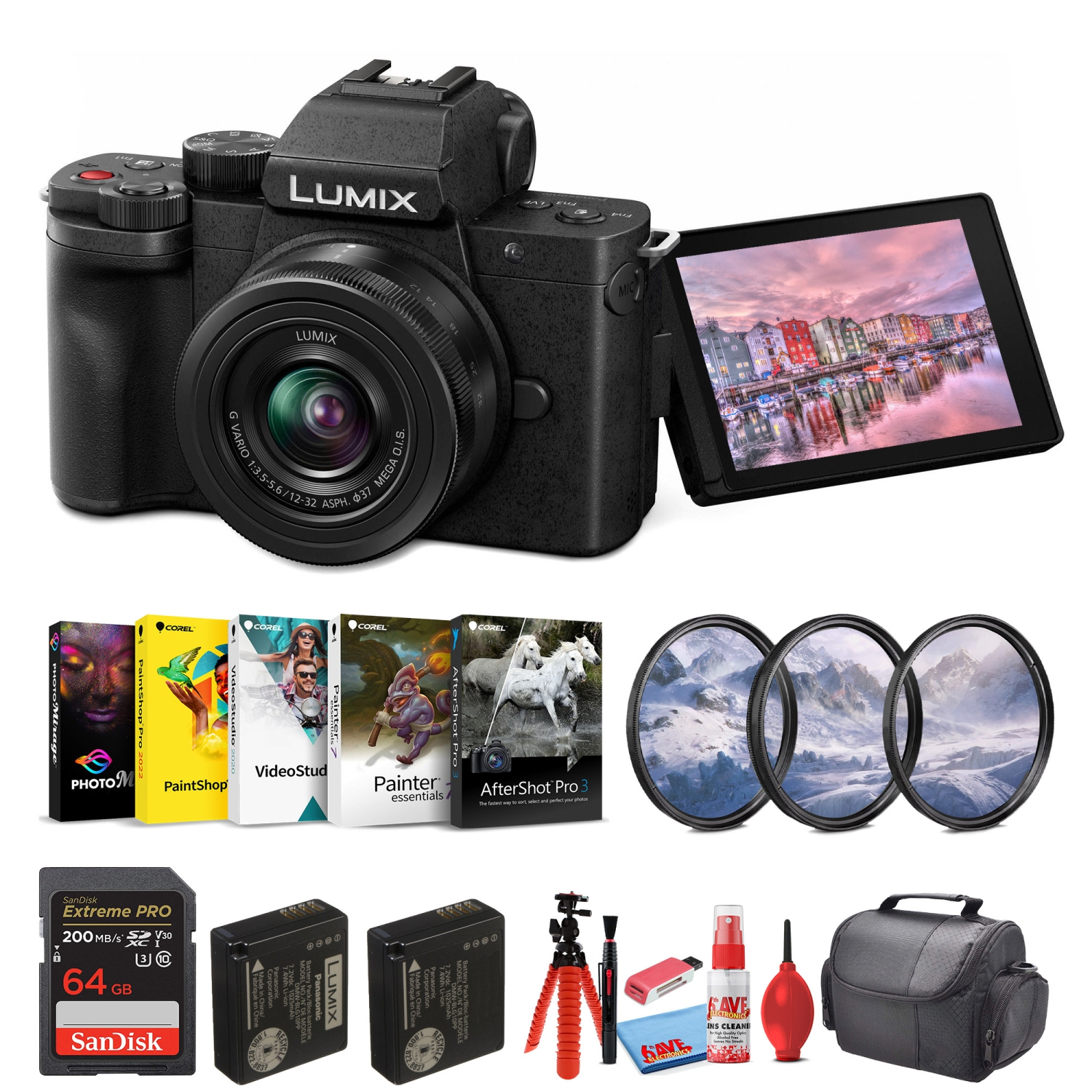 Appareil photo sans miroir 4K Lumix G100 de Panasonic avec objectif 12-32&nbsp;mm pour photos et vidéos
