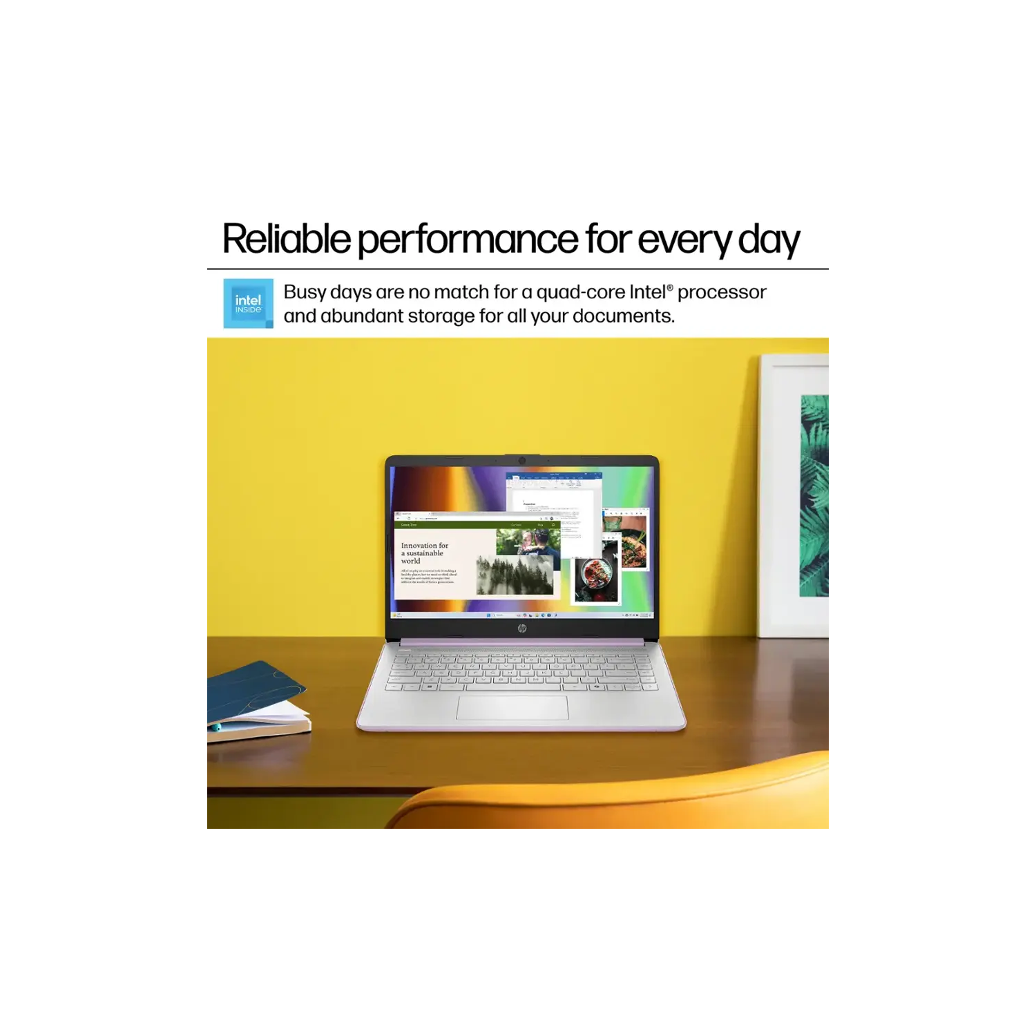 HP 14" Laptop, Intel Processor N150, 16GB Memory 128GB UFS, Microsoft Copilot, Windows 11 Home in S Mode, Wi-Fi 6, Lightweight, Honey Lavender