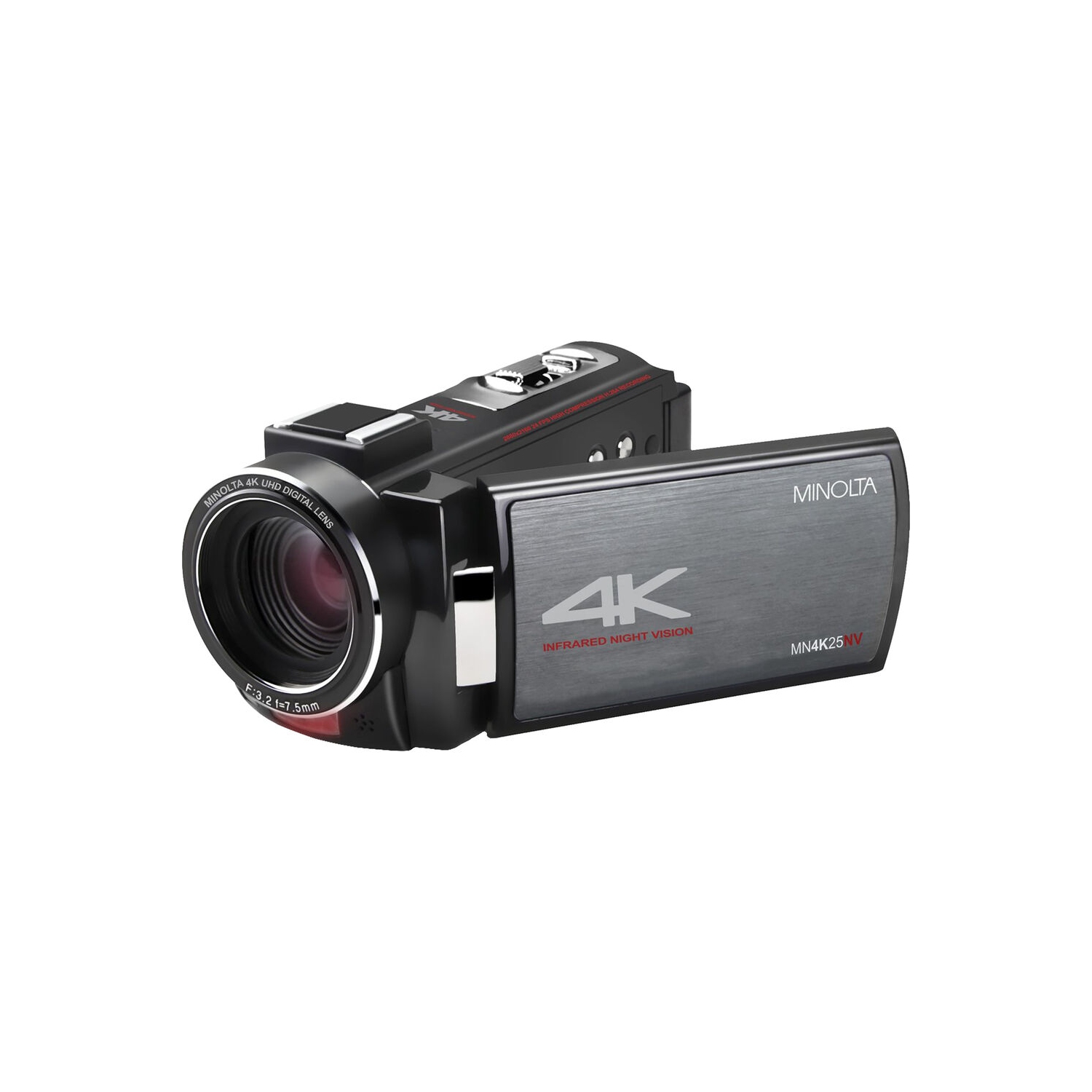 Minolta MN4K25NV 4K Ultra HD 30 MP Night Vision Camcorder Bundle kit